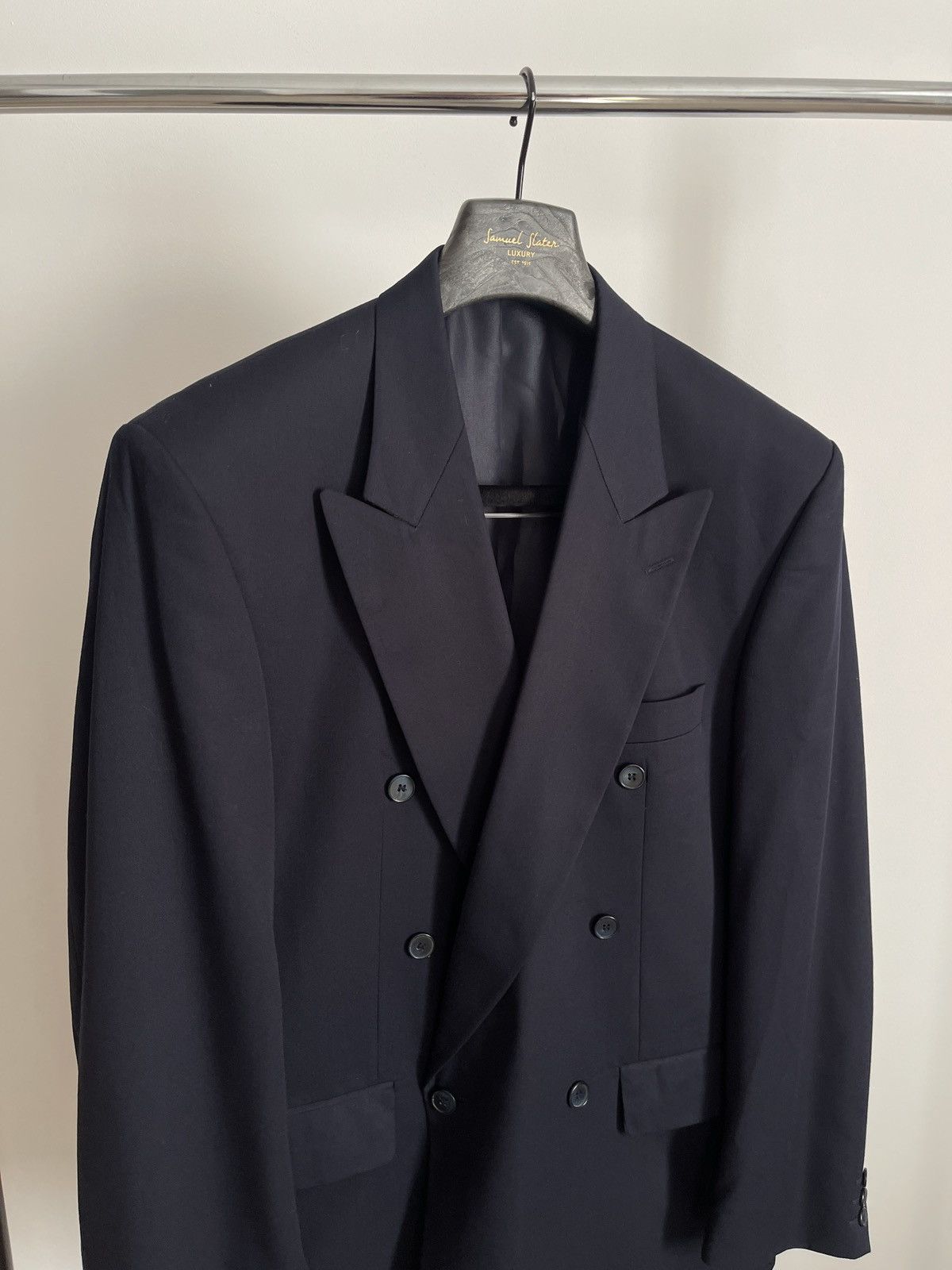 Vintage Vintage double-breasted blazer classic jacket black baccante Size 40R - 2 Thumbnail