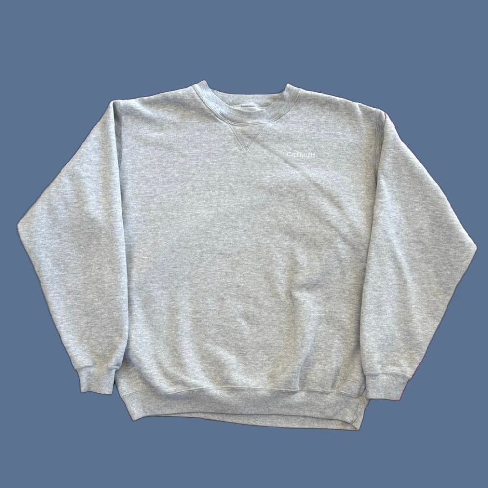 Carhartt VINTAGE Carhartt Embroidered Spell Out Crewneck Sweatshirt XL Gray Size US XL / EU 56 / 4 - 1 Thumbnail