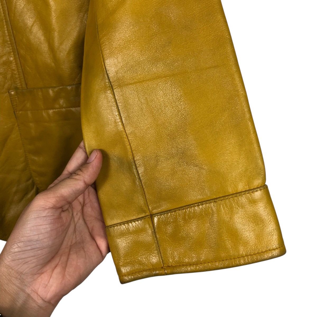 Japanese Brand United Arrows Pink Label Mustard Leather Japan Made Archive Size US M / EU 48-50 / 2 - 16 Thumbnail