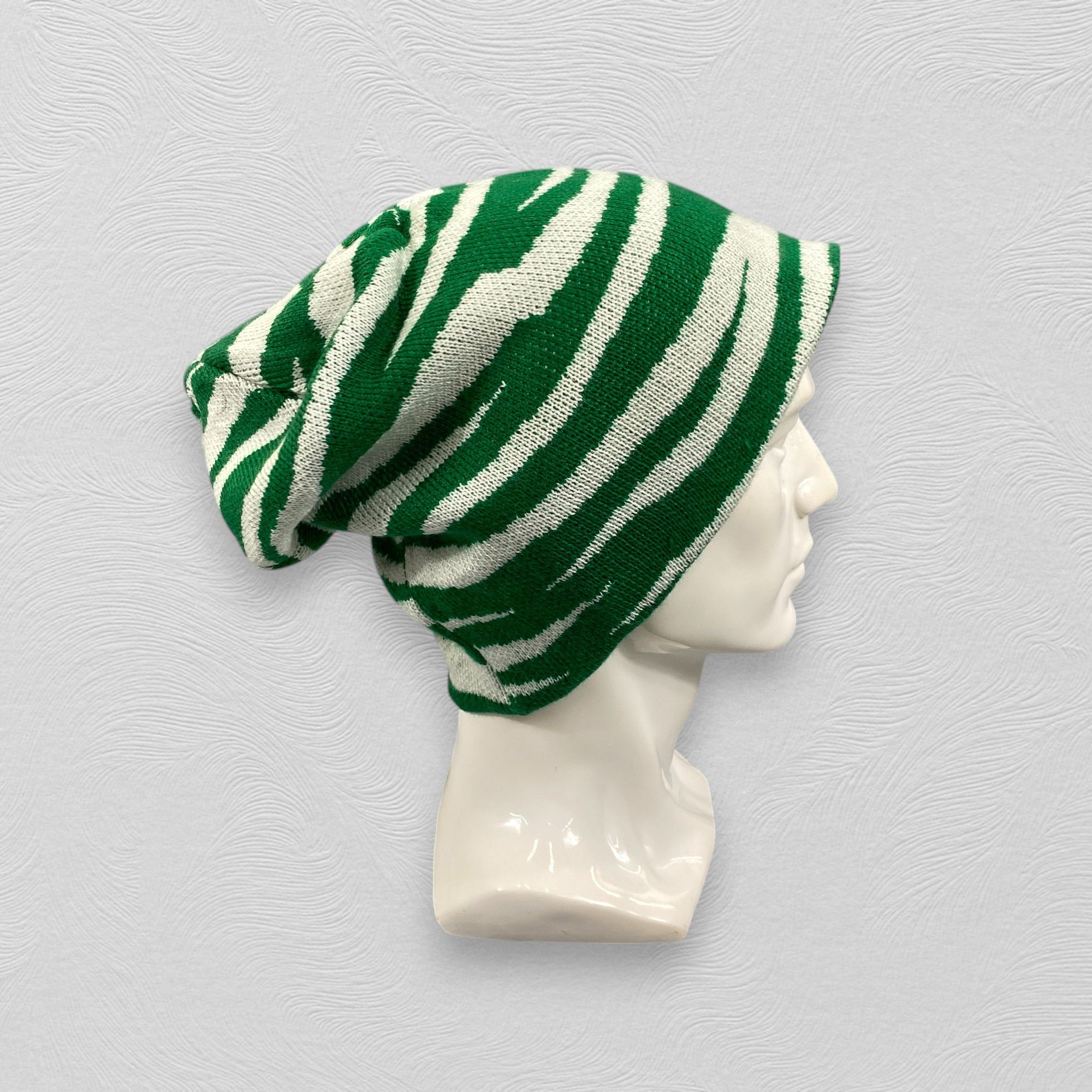 Japanese Brand Vintage Striped Slouchy Beanie Hats -BN989 Size ONE SIZE - 4 Thumbnail