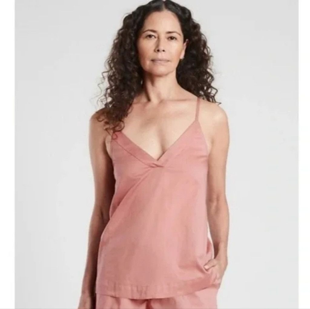 Athleta NWT Athleta Cotton Dreams Light Pink Mauve Cami Sleep Tank Size M / US 6-8 / IT 42-44 - 1 Thumbnail