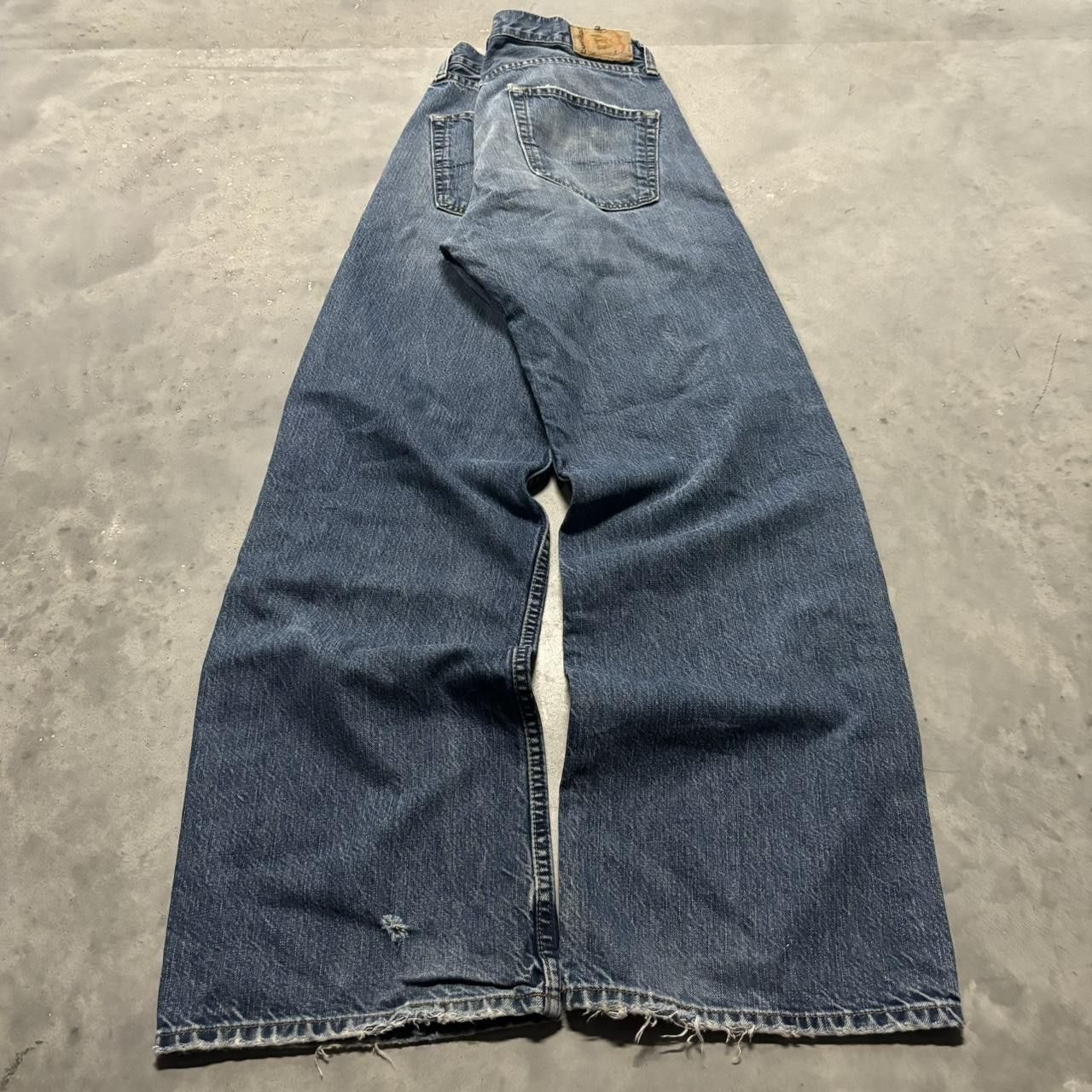 Japanese Brand × Vintage Crazy Vintage Y2K/2000s Baggy Dark Wash Bullhead Skater Workwear Denim Jeans! Size US 33 - 4 Thumbnail