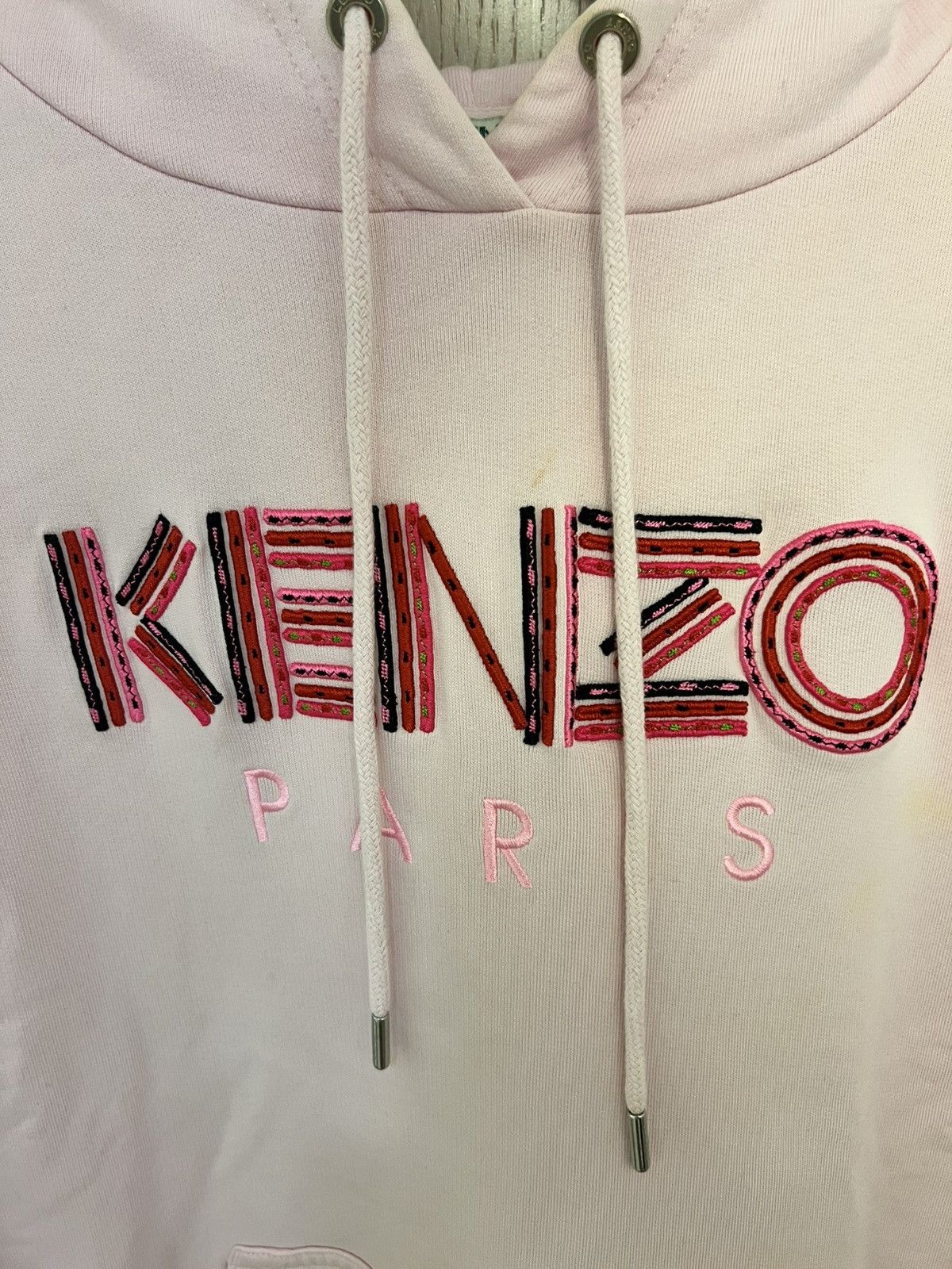 Kenzo Kenzo Paris Light Pink Embroidered Logo Hoodie – S Size S / US 4 / IT 40 - 2 Thumbnail