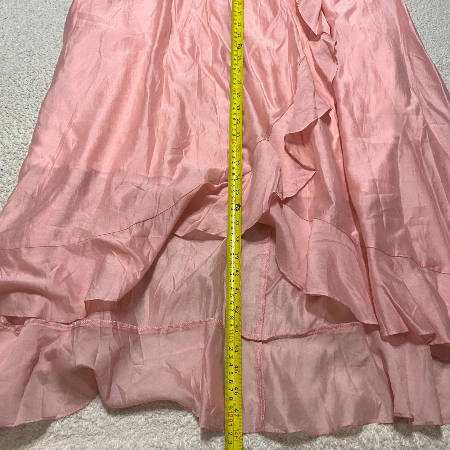 Vintage Scarlet Darkness NWT Womens Dress A-Line 2XL Hi-Low Pink Polyester Lined Ruffle Short Sleeve Vintage No Size XXL / US 16-18 / IT 52-54 - 5 Thumbnail