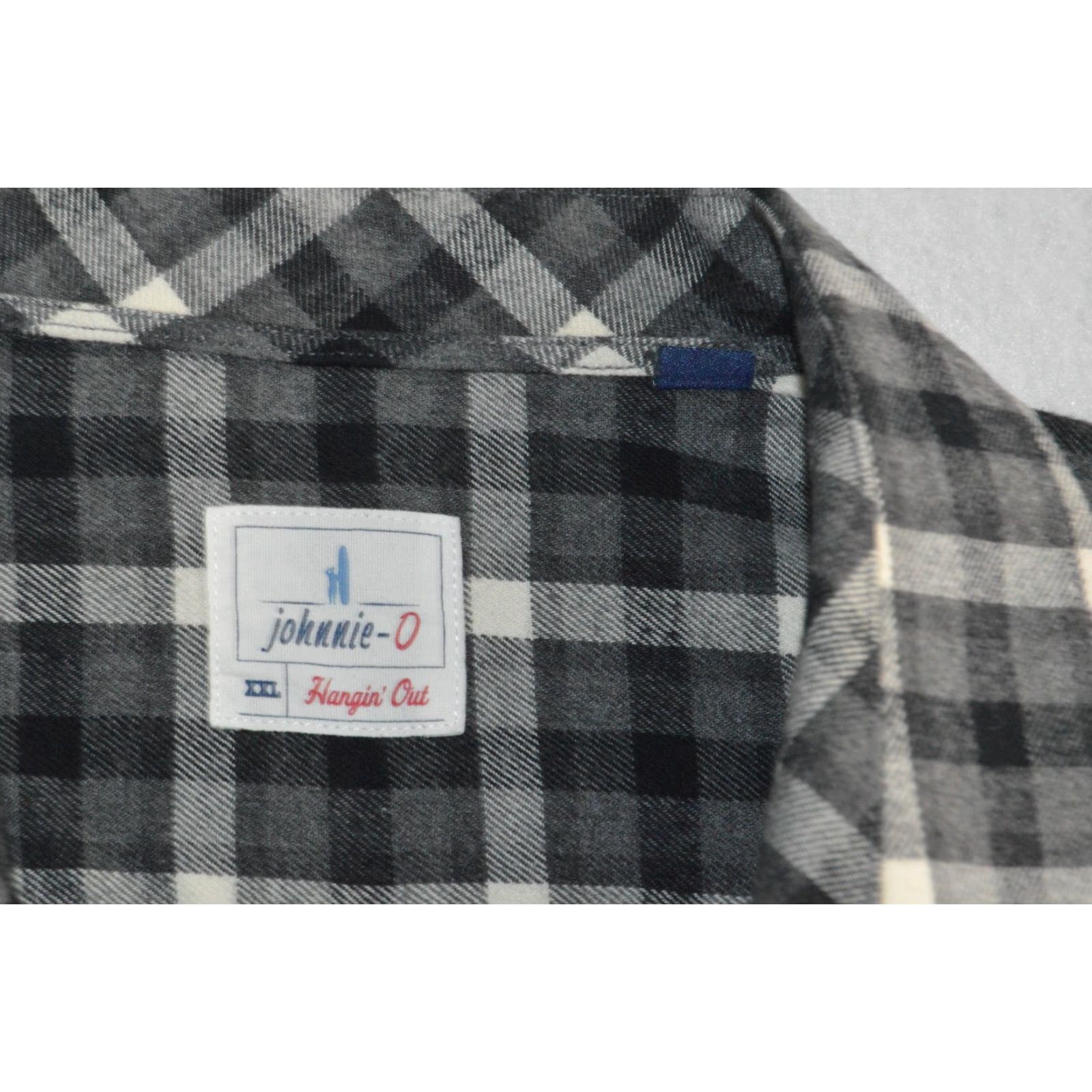 johnnie-O Johnnie O Hangin Out Shirt Mens 2XL Grey Plaid Flannel Button Down Long Sleeve Size US XXL / EU 58 / 5 - 3 Thumbnail