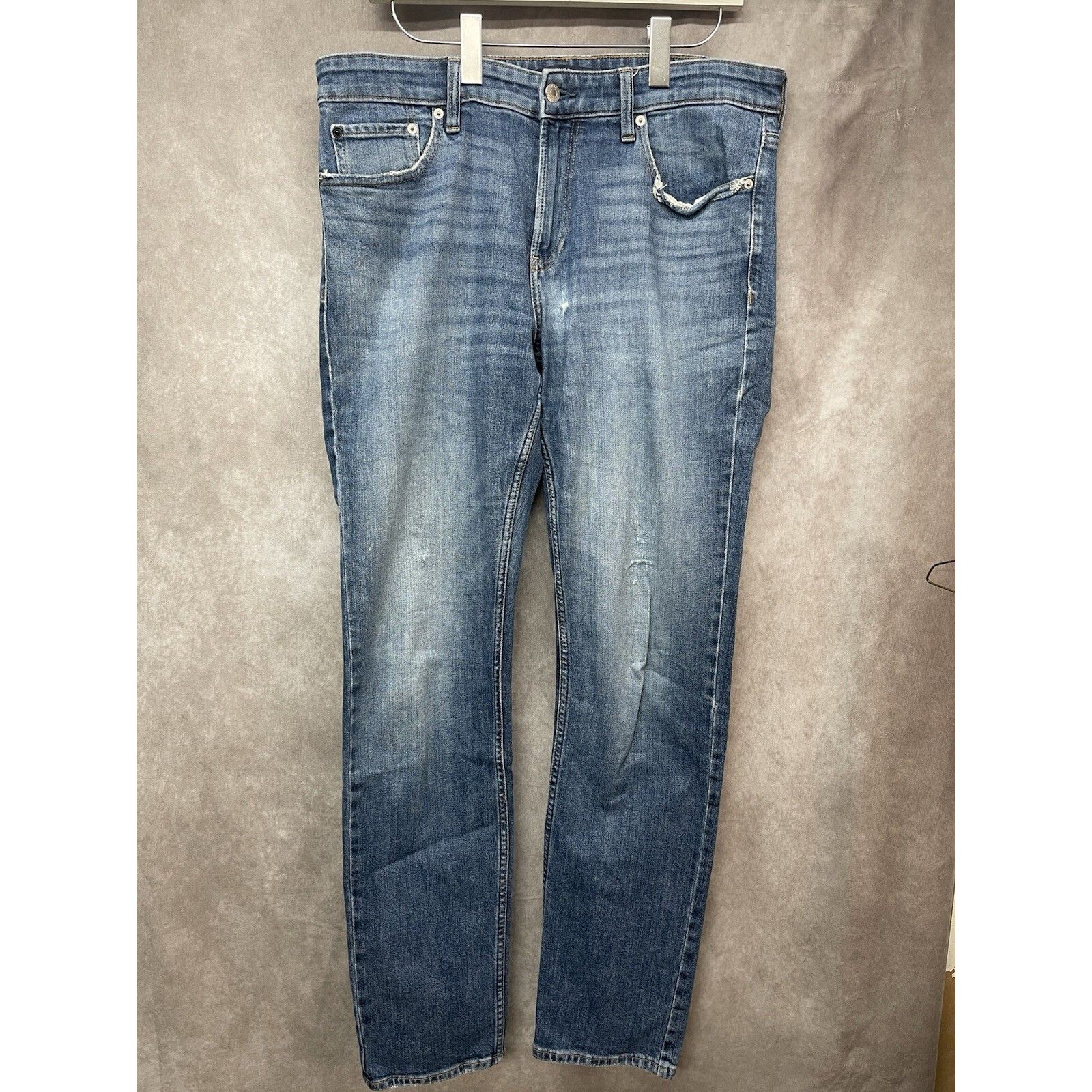 Calvin Klein Calvin Klein Jeans Mens 33x32 Blue CKJ026 Slim Straight Fade Size US 33 - 2 Thumbnail