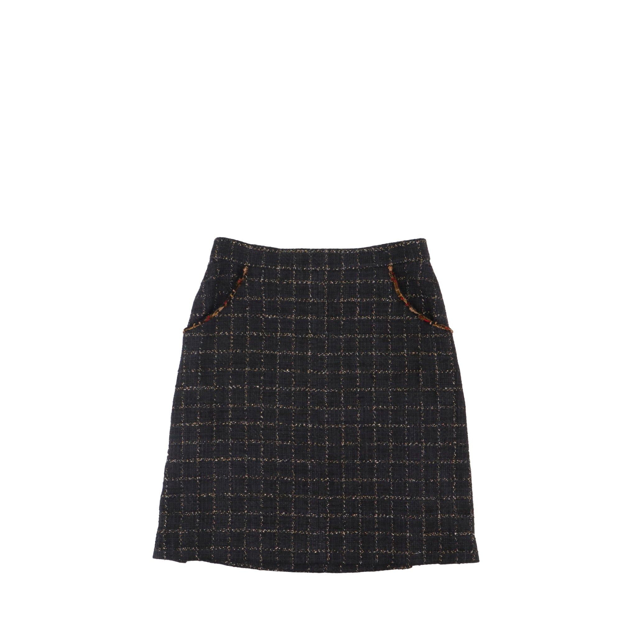 Chanel CHANEL - Chanel skirt in black tweed (T46) Size 34" / US 12 / IT 48 - 1 Thumbnail
