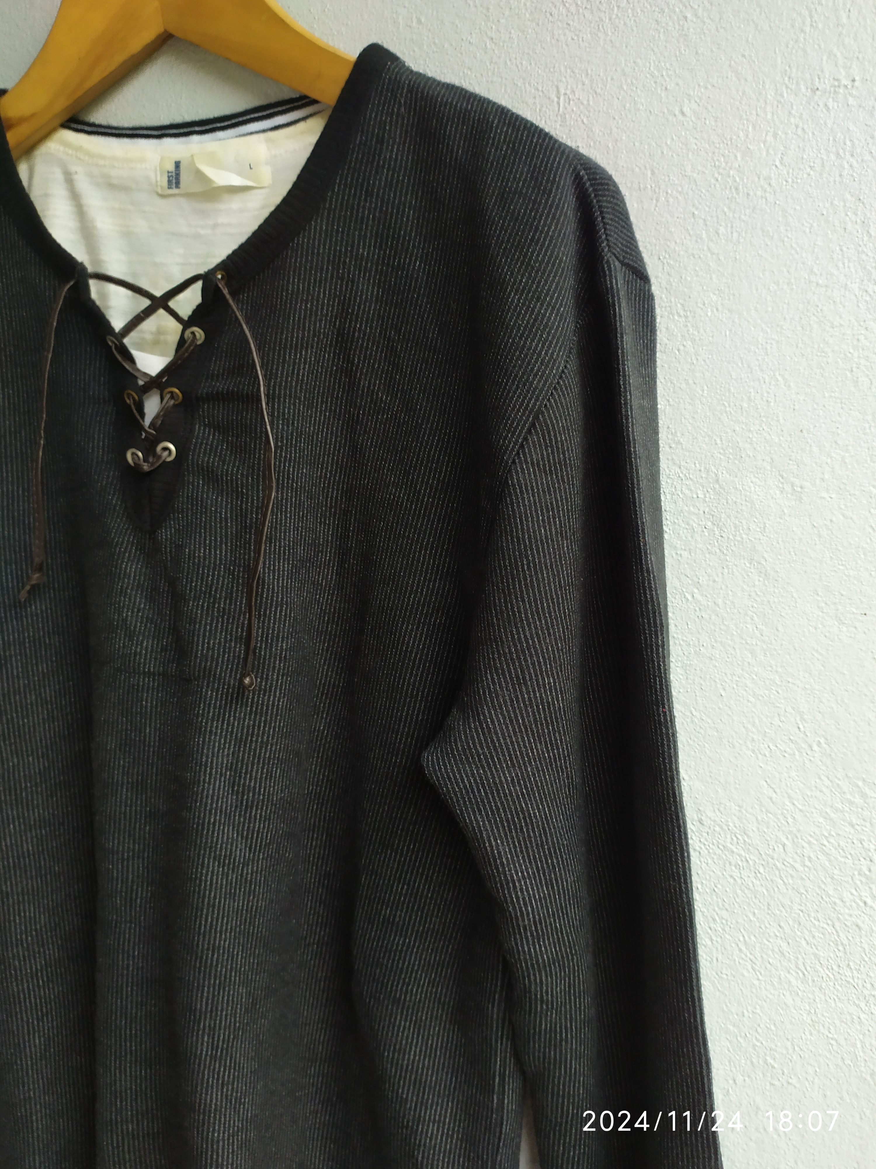 If Six Was Nine × Japanese Brand × Yasuyuki Ishii Japanese First Parking Laces Double Layer Long Slevee Size US L / EU 52-54 / 3 - 5 Thumbnail