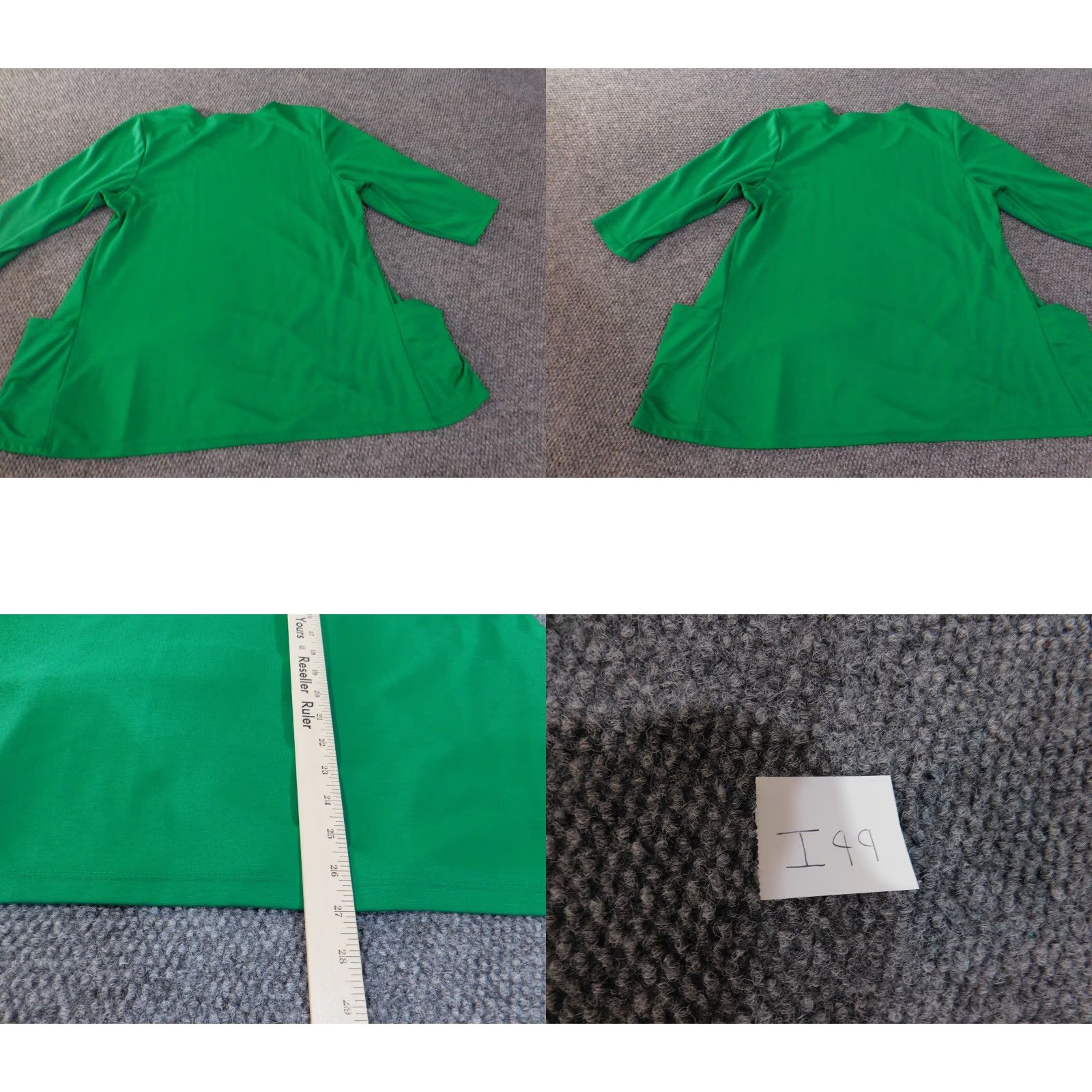 Vintage Susan Graver Shirt Womens M Green Long Sleeve Collared Button-Up Pullover Pocketed Stretch Knit Basic Casual Vintage? No (do not include vintage) Size M / US 6-8 / IT 42-44 - 9 Thumbnail