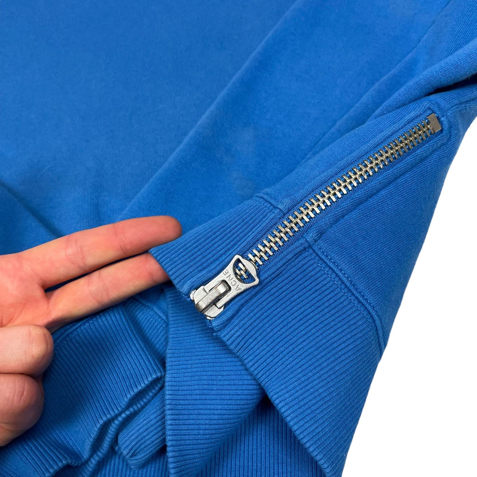 Acne Studios Acne Studios Blue Fleece Lined Side Zip Sweatshirt S Size S / US 4 / IT 40 - 5 Thumbnail