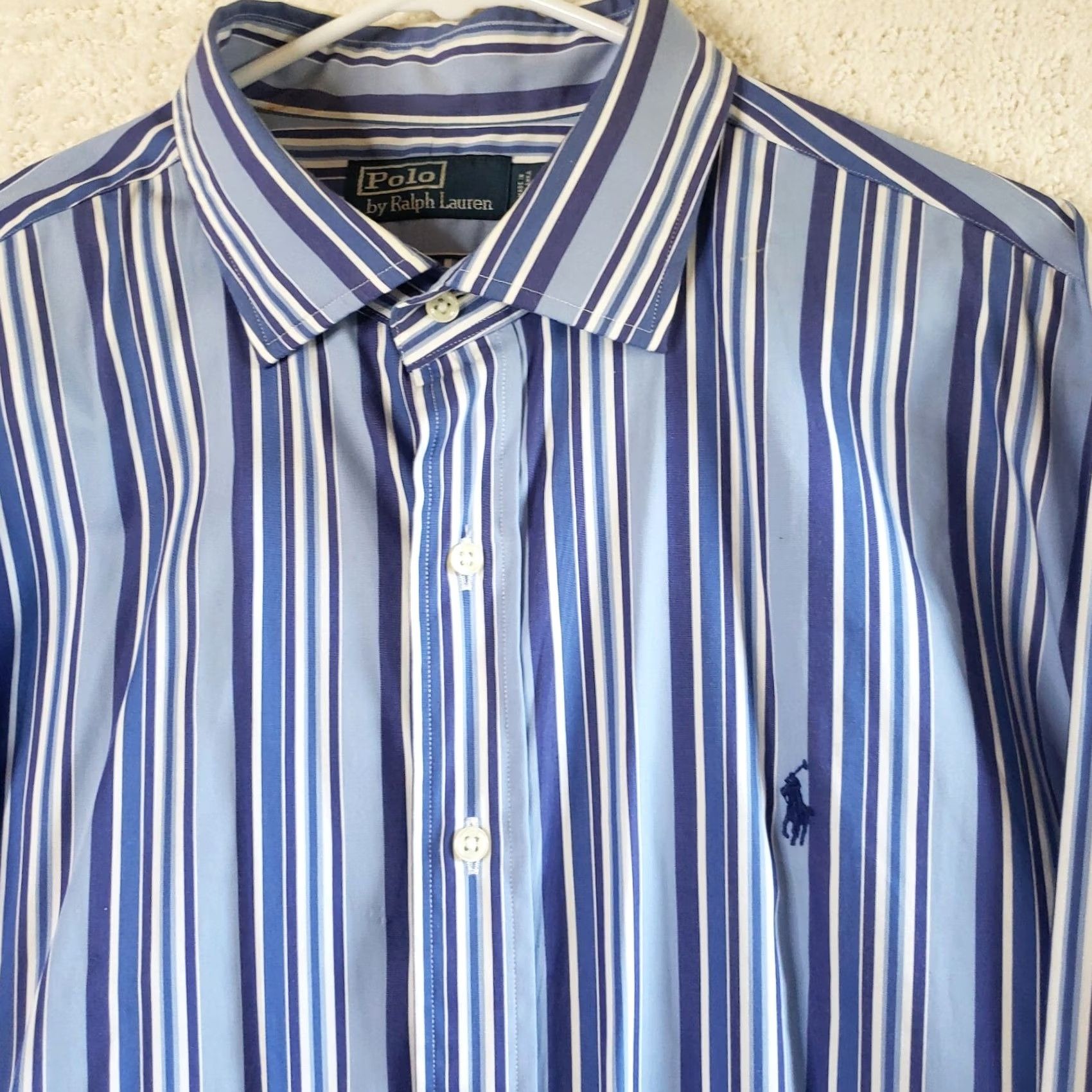 Polo Ralph Lauren Polo Ralph Lauren Button-Up Shirt Purple Striped Long Sleeve Pony XXL Men’s Button-Up Shirt Regular Fit Size US XXL / EU 58 / 5 - 2 Thumbnail