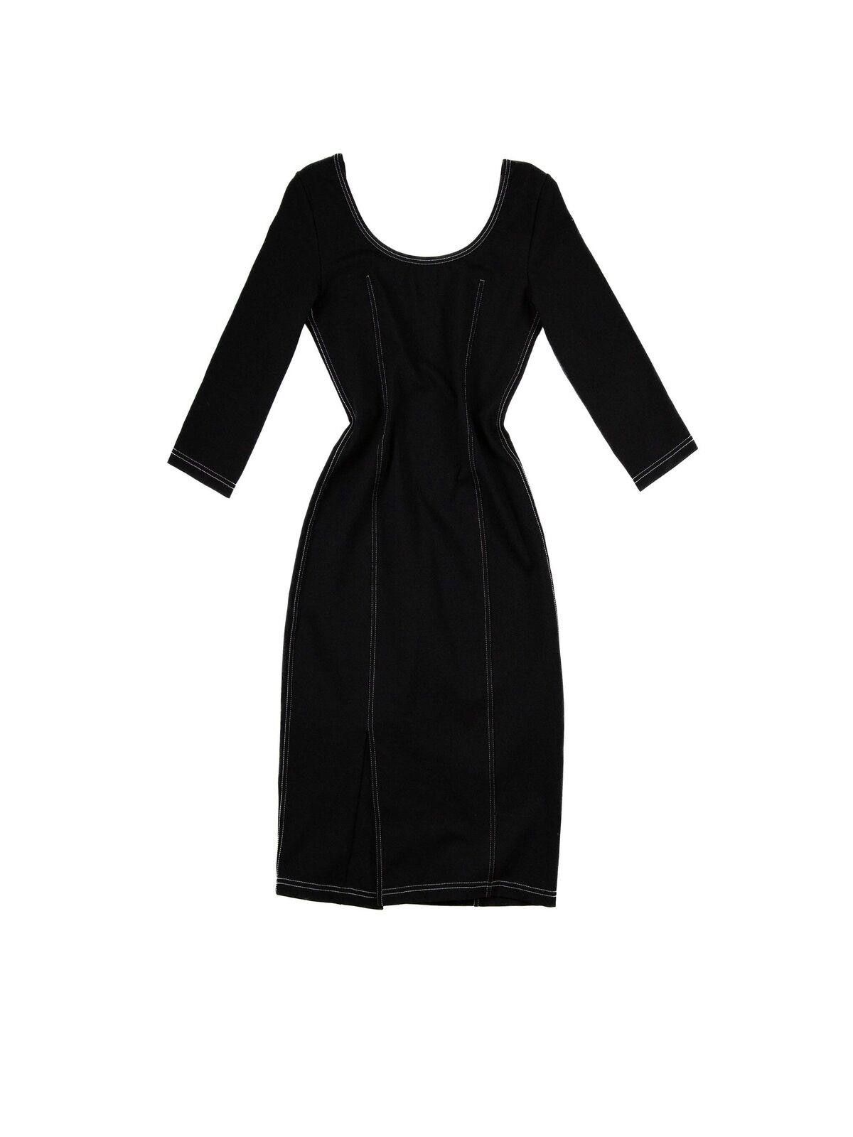 Burberry NEW Burberry Womens Black Dress with White Stitching 6 Black Size XS / US 0-2 / IT 36-38 - 5 Thumbnail