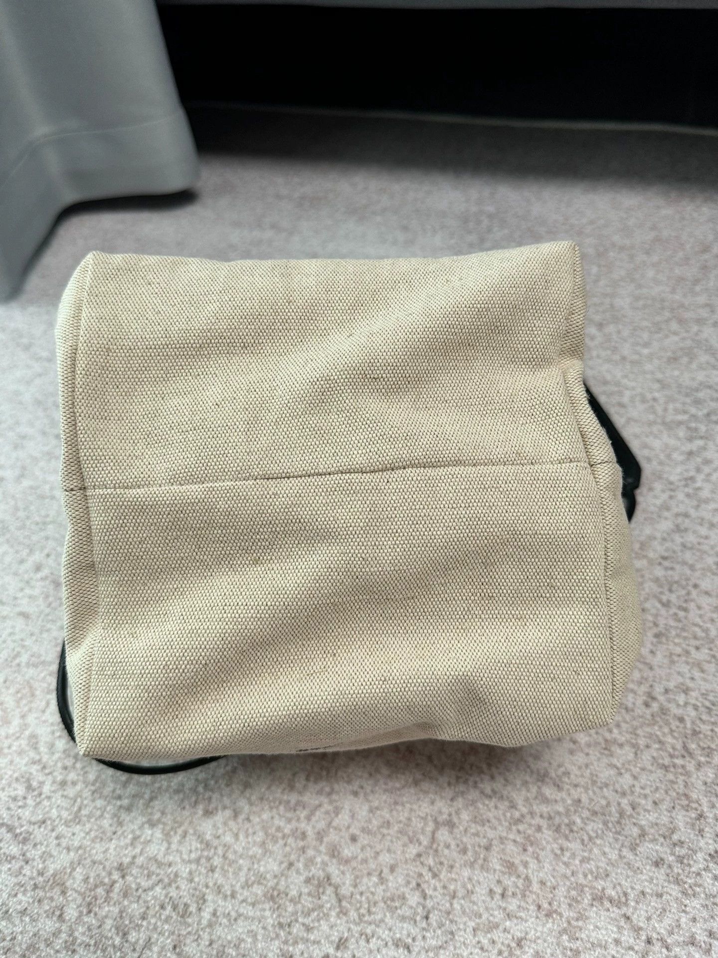 Jil Sander JIL SANDER White/Black Canvas Lambskin Drawstring Bag Size ONE SIZE - 7 Thumbnail