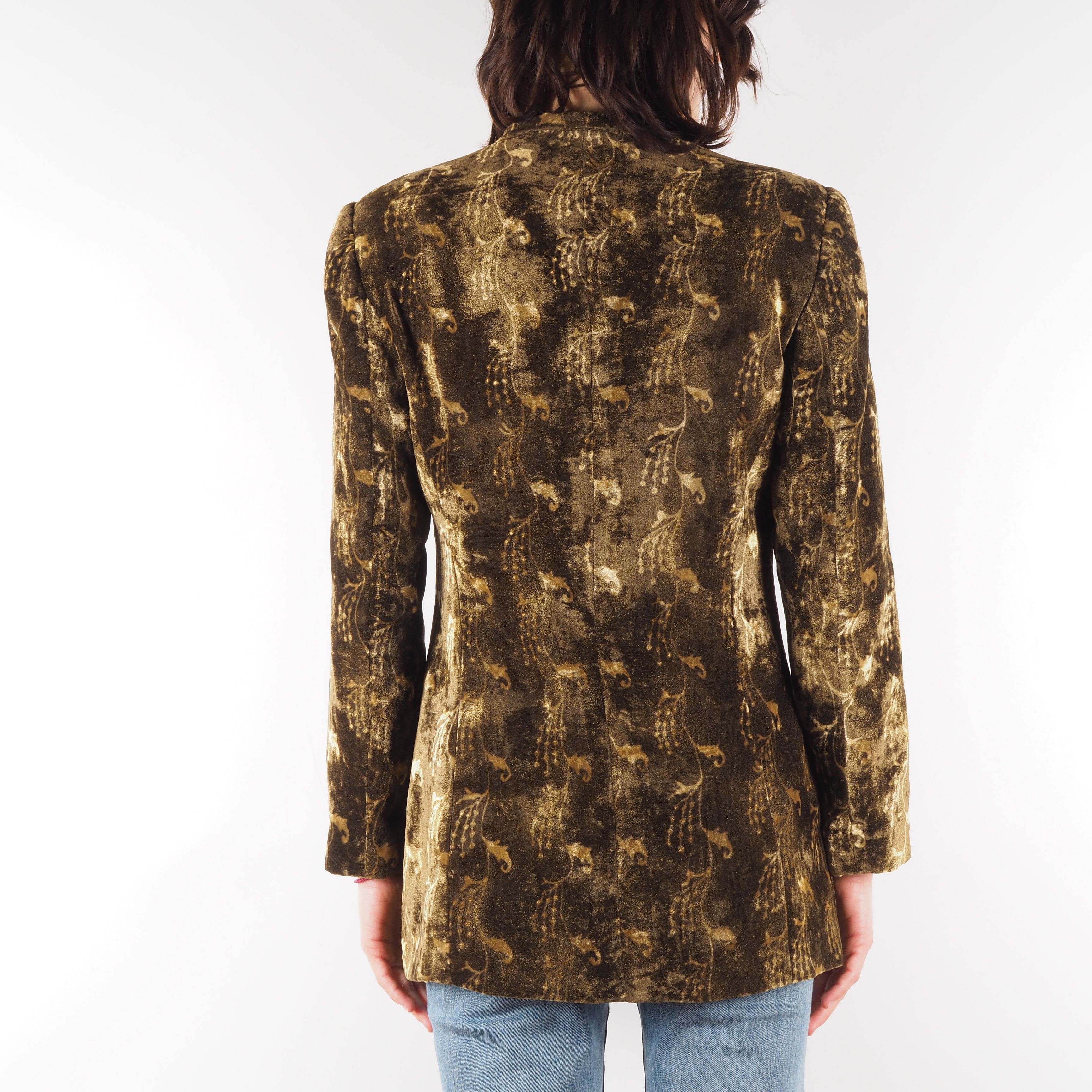 Armani Collezioni × Giorgio Armani × Vintage Giorgio Armani Vintage Women's Velour Velvet Jacket Blazer Size M / US 6-8 / IT 42-44 - 3 Thumbnail