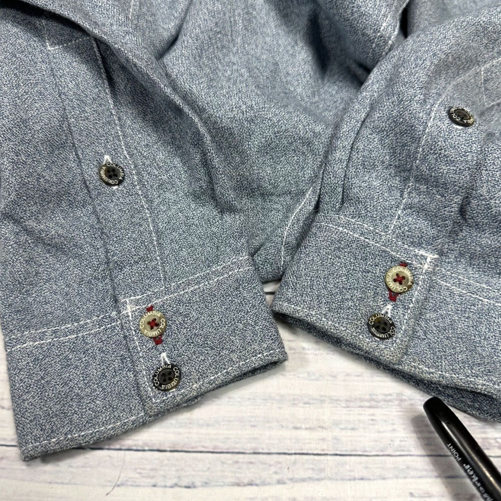 Vintage Columbia Mens Button-Up Long Sleeve Shirt M Blue 100% Cotton Collared Shirt Size US M / EU 48-50 / 2 - 5 Thumbnail