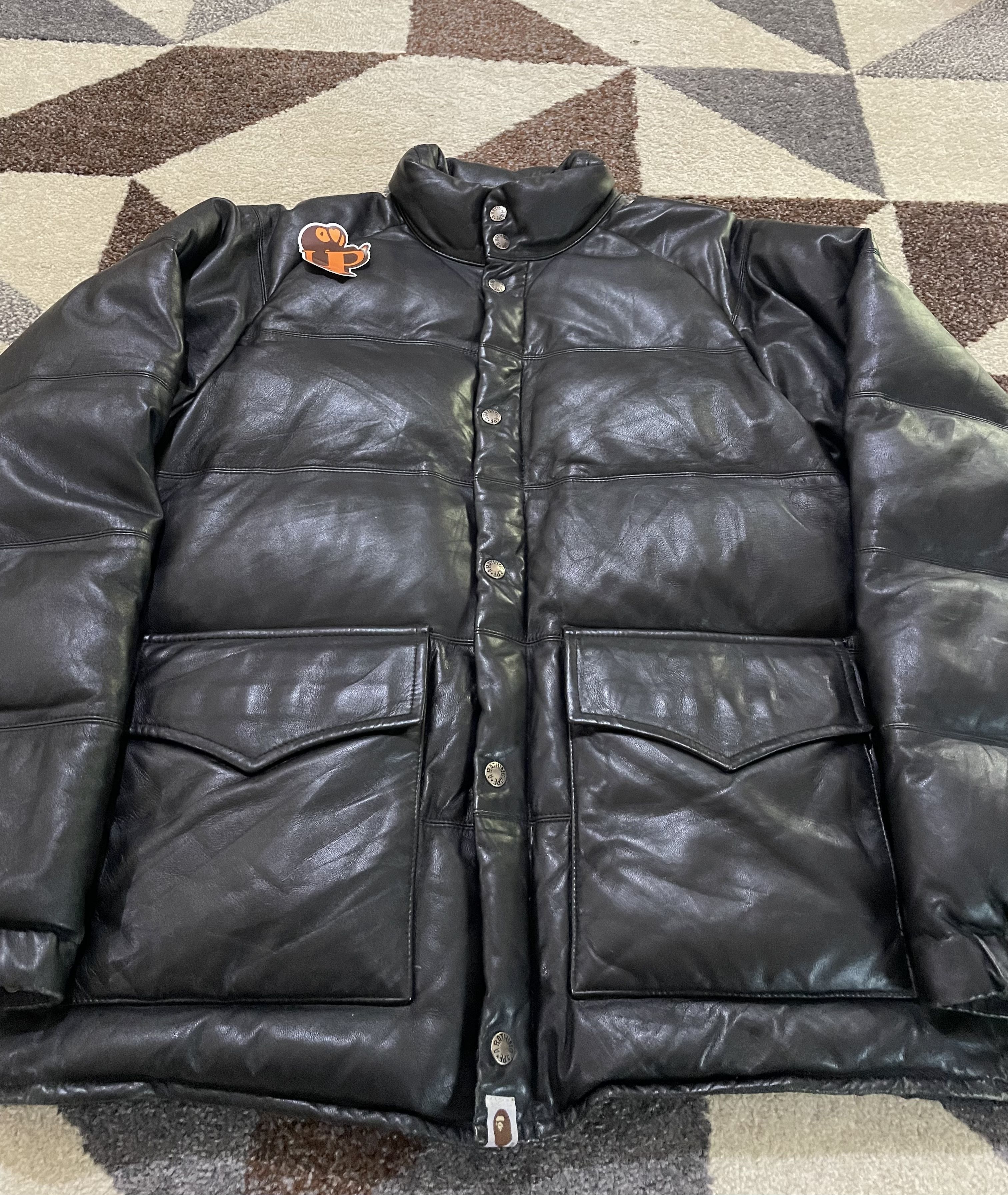 Bape 00’s Vintage Bape Sheepskin Leather Puffer Down Jacket Size US M / EU 48-50 / 2 - 4 Thumbnail