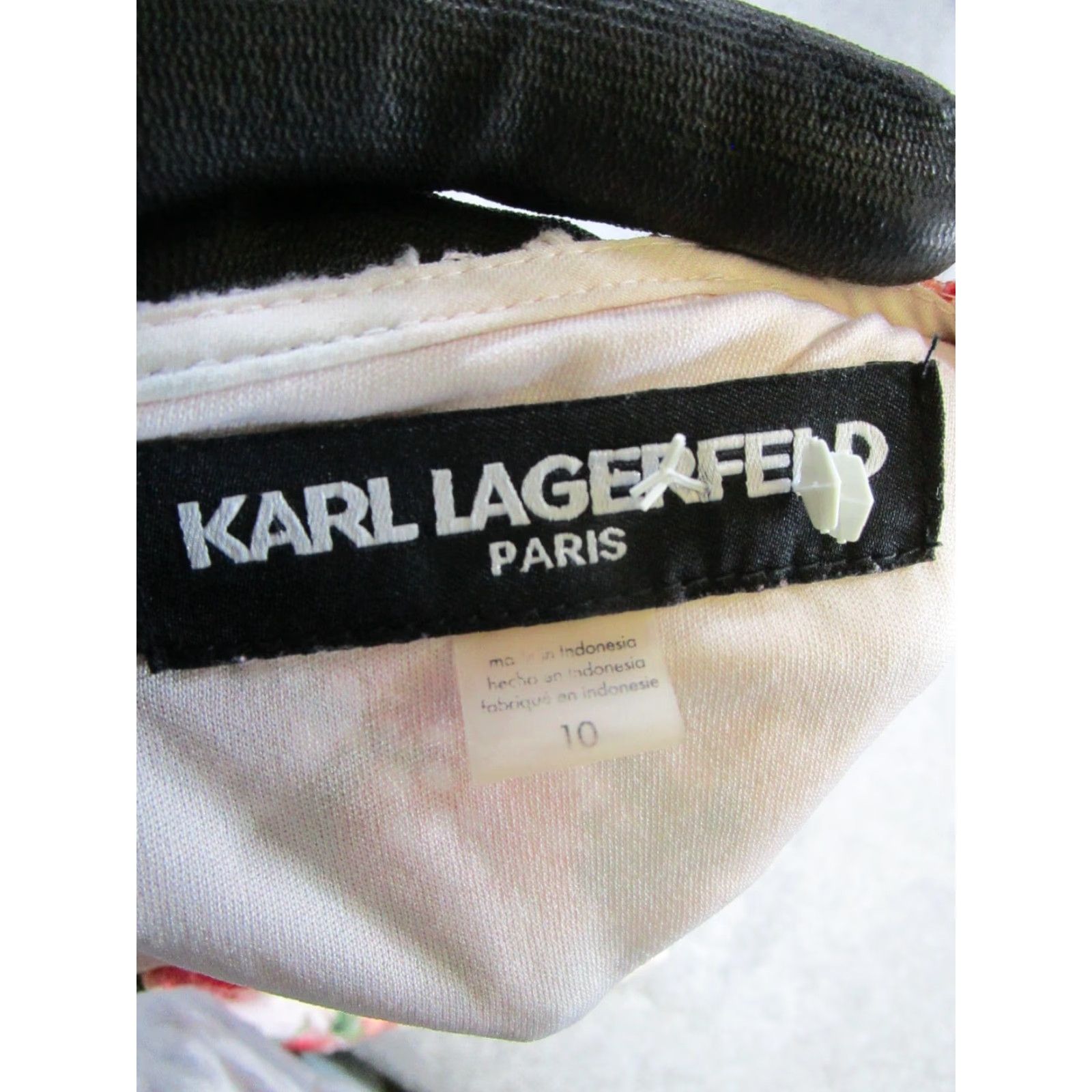 Karl Lagerfeld Karl Lagerfeld Dress Womens 10 Pink Floral Cotton Lace Sleeveless Round Neck Short Pencil Shift Sheath Business Casual Party/Cocktail Womens Size L / US 10 / IT 46 - 3 Thumbnail