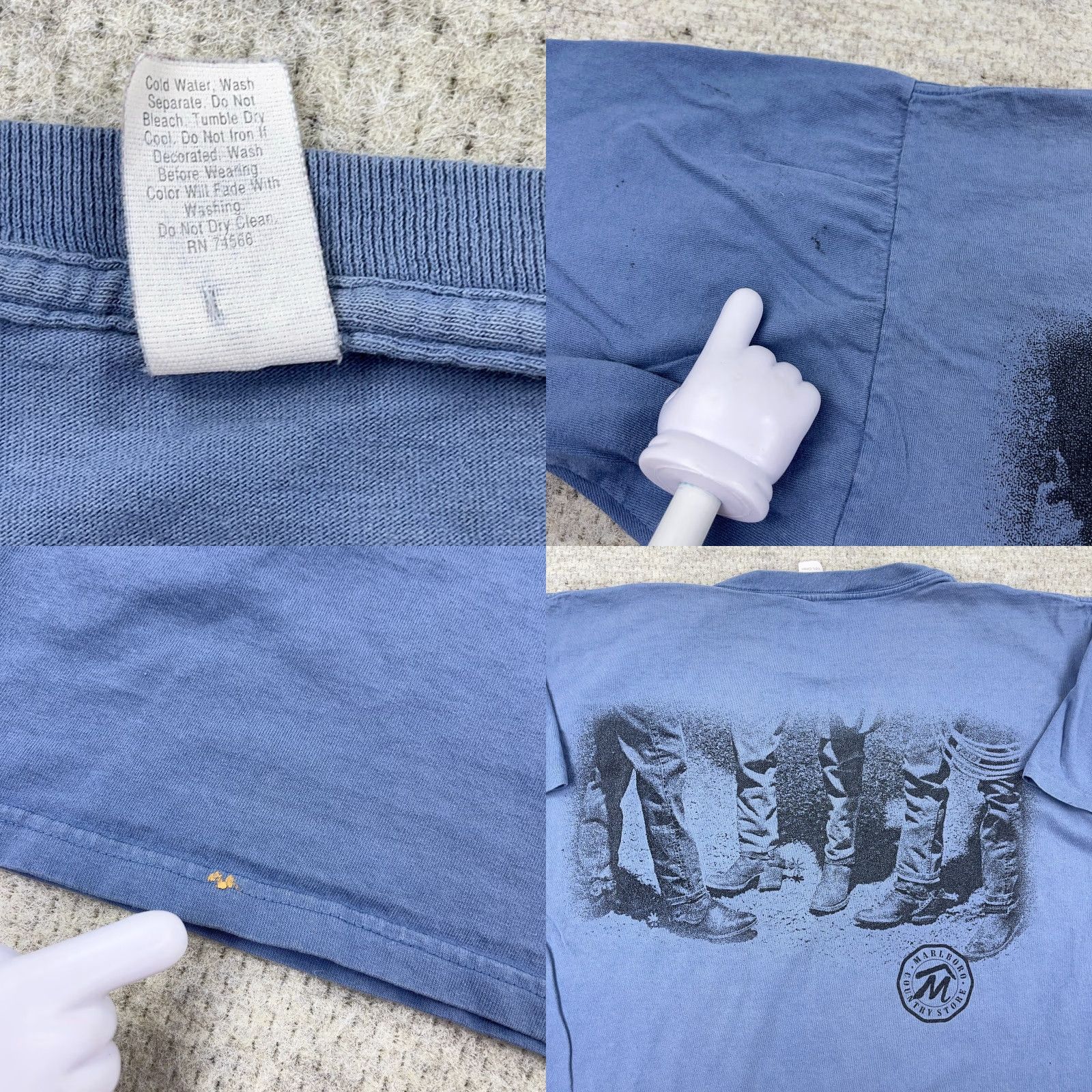Marlboro VINTAGE Marlboro Shirt Men XL Blue 90s Pocket Tee Western Cowboys Grunge Logo Pockets Cotton Crew Neck Short Sleeve Men's XL Blue Size US XL / EU 56 / 4 - 9 Thumbnail