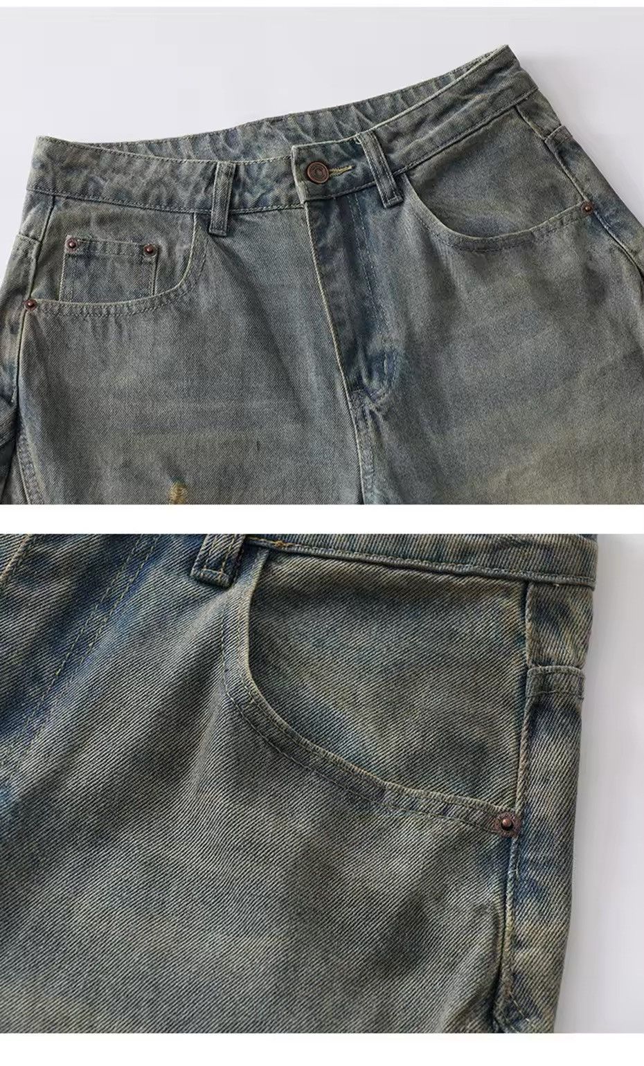 Designer × Vintage Distressed Retro Style Vintage Washed Loose Baggy Jeans Size US 31 - 4 Thumbnail
