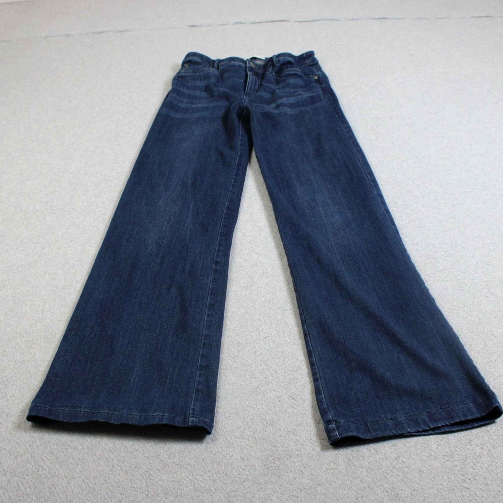 J. Jill J Jill Jeans Women 4 Tall Blue Dark Wash Mid Rise Full Wide Leg Stretch Denim Size 27" / US 4 / IT 40 - 2 Thumbnail