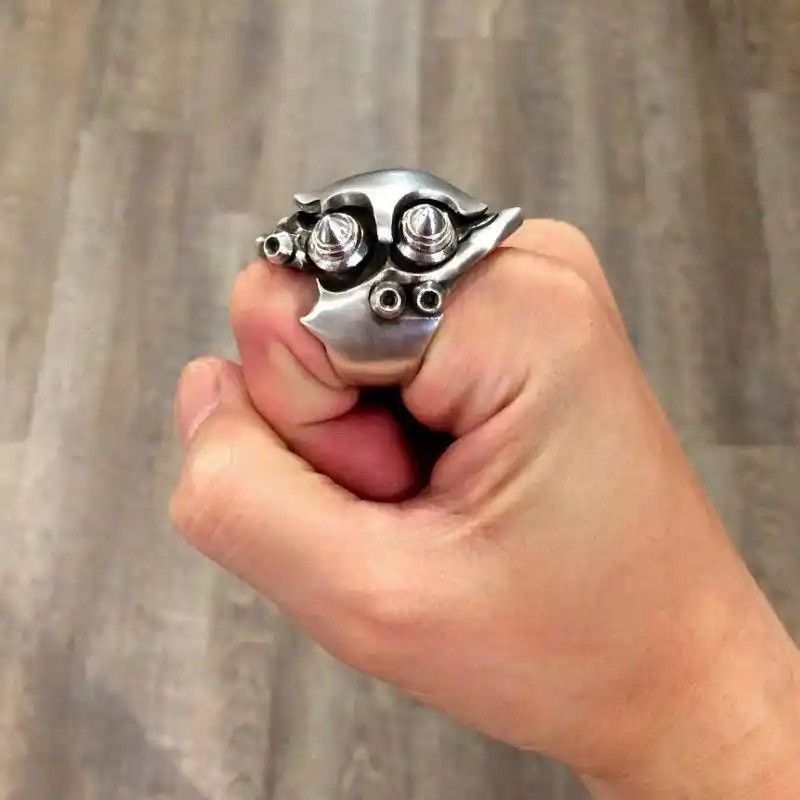 Jewelry Metal Alien Mecha Resizeable Rings Size ONE SIZE - 1 Thumbnail