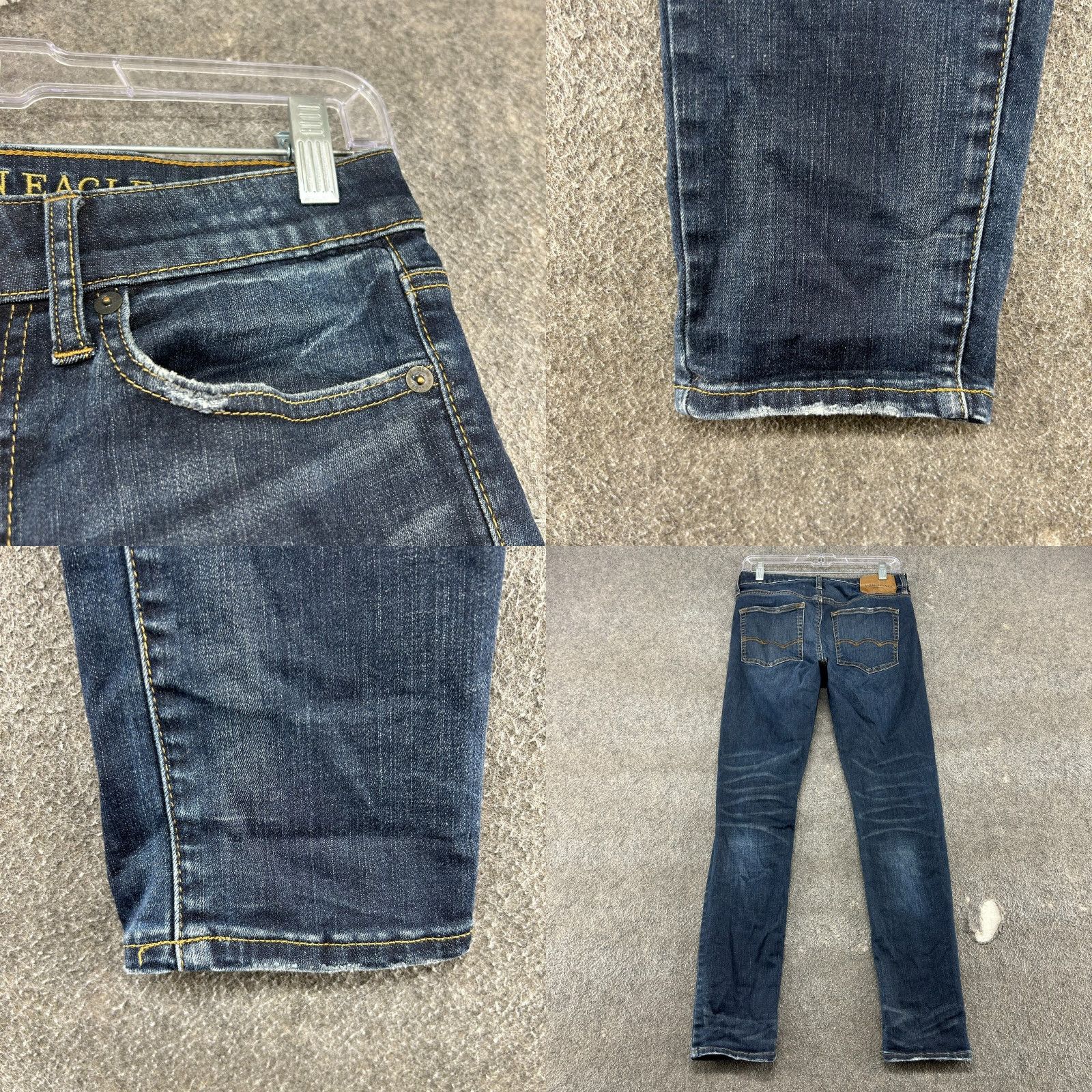 American Eagle Outfitters American Eagle Outfitters Jeans Men 28x30 Blue Skinny Distressed Dark Wash Denim Cotton 5-Pocket Stretch Size 28 Inseam 30 Regular Modern Vintage: No Size US 28 / EU 44 - 8 Thumbnail