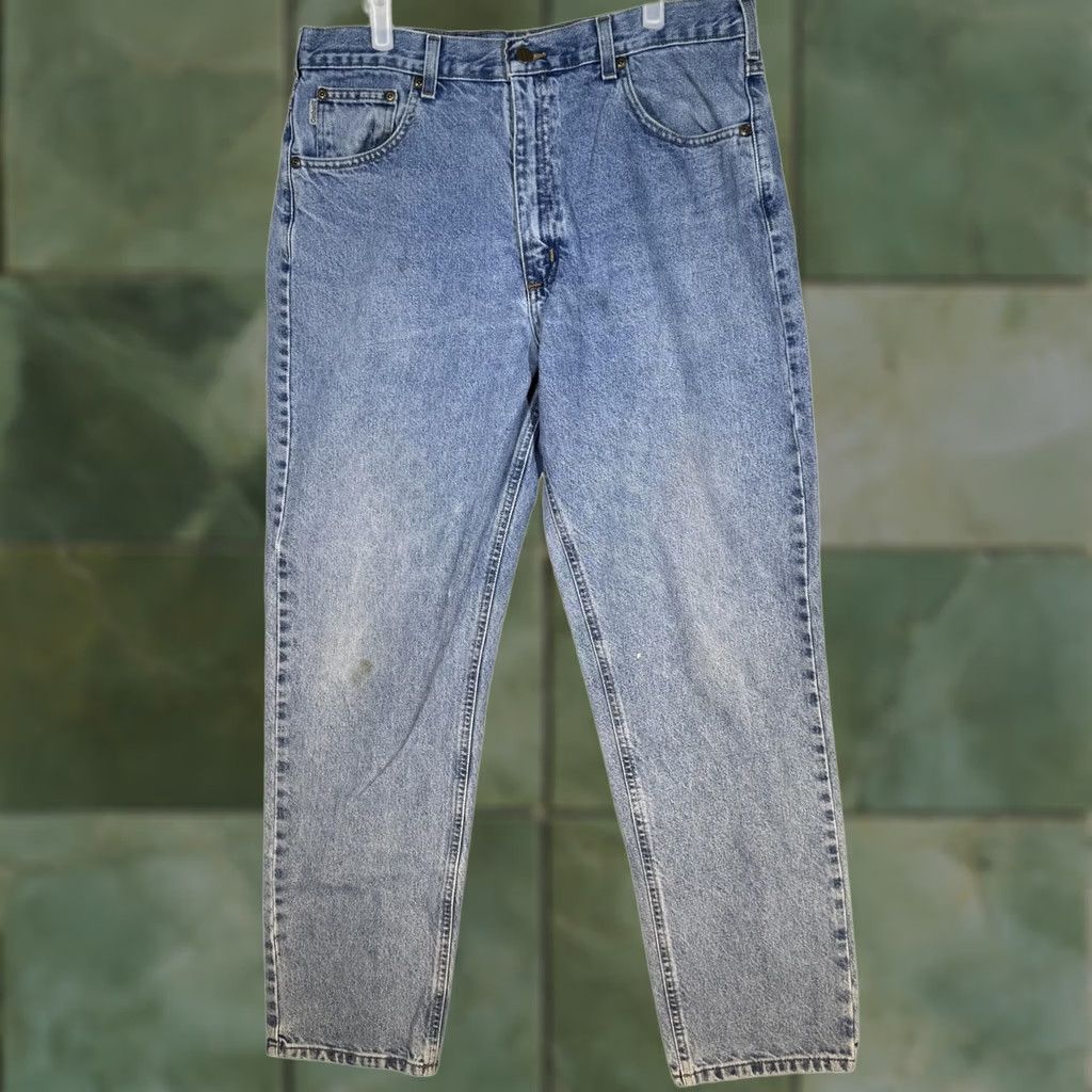 Carhartt VINTAGE Carhartt Jeans Mens 34x28 Blue Denim Relaxed Fit 100 Cotton Workwear Size US 34 / EU 50 - 1 Thumbnail