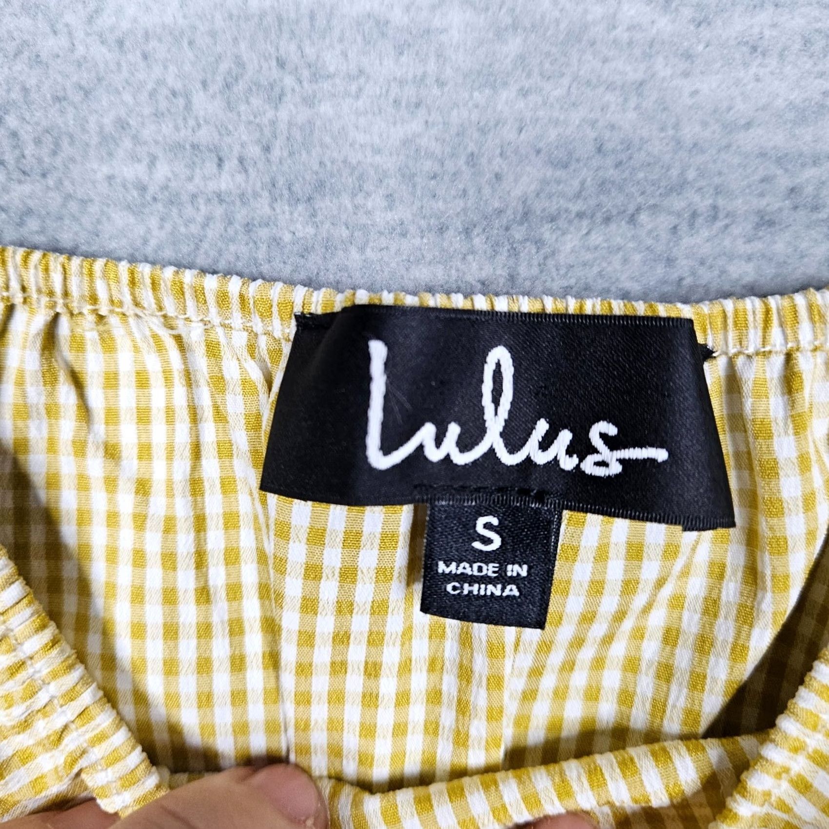 Lulus Lulus Women's Yellow Plaid Off the Shoulder Mini Dress S Dress Size S / US 4 / IT 40 - 3 Thumbnail