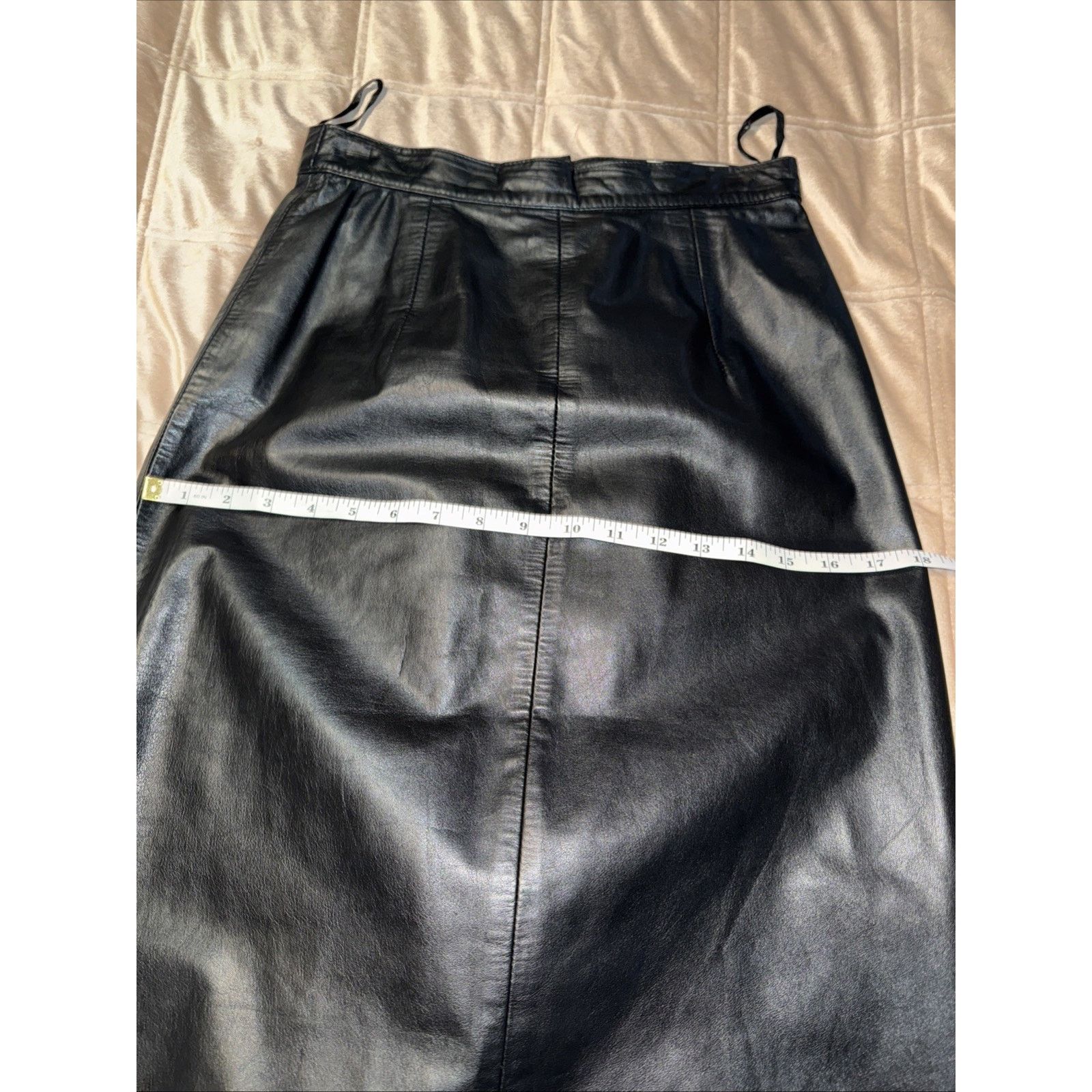 Other CEDARS VINTAGE Black Leather Midi Skirt Lined Sz 8 Mob Wife Size 30" / US 8 / IT 44 - 9 Thumbnail