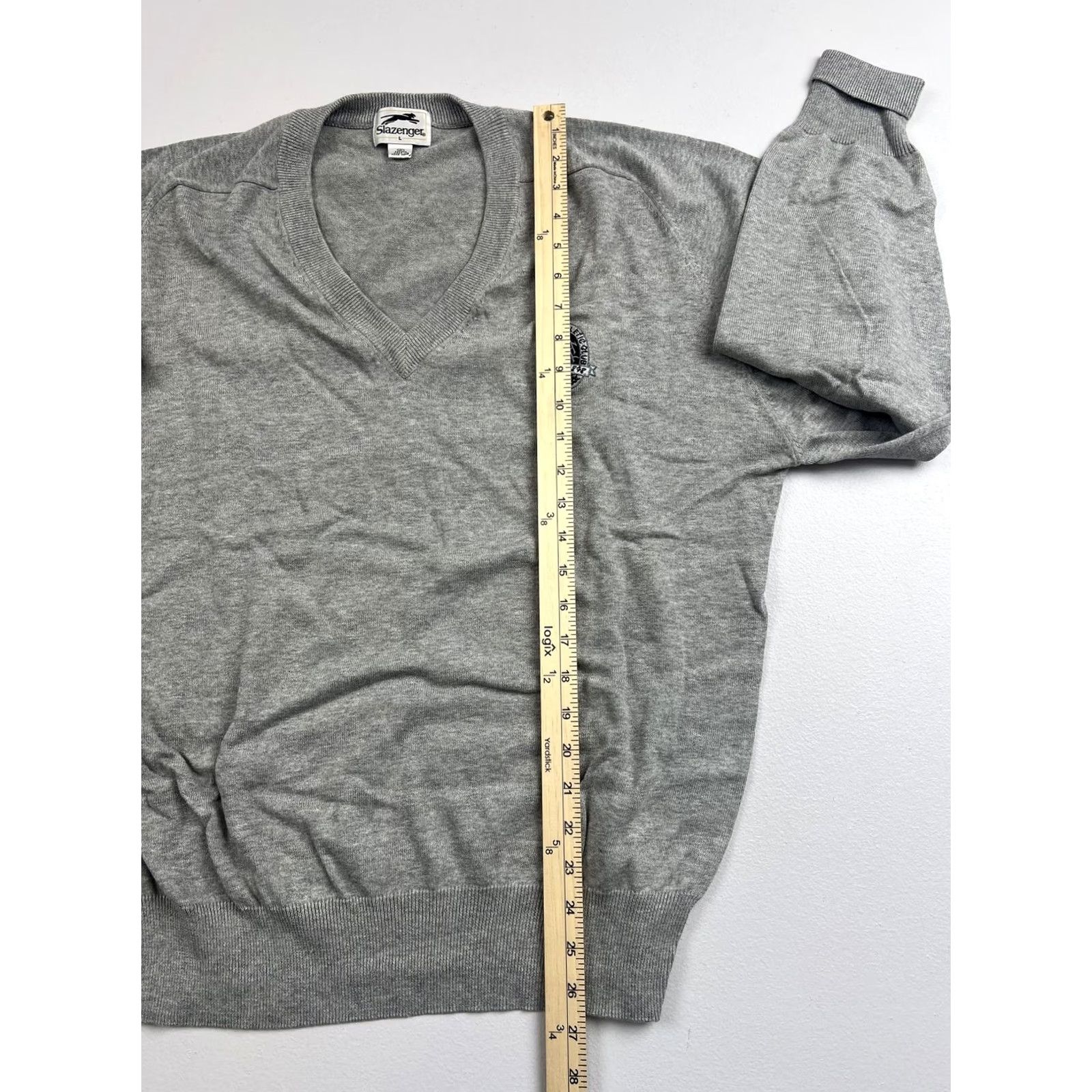 Vintage VINTAGE Slazenger Sweater Mens Large Gray V Neck Golf Knit Pullover Hong Kong Men’s Large Gray Knit Sweater Golf Size US L / EU 52-54 / 3 - 6 Thumbnail