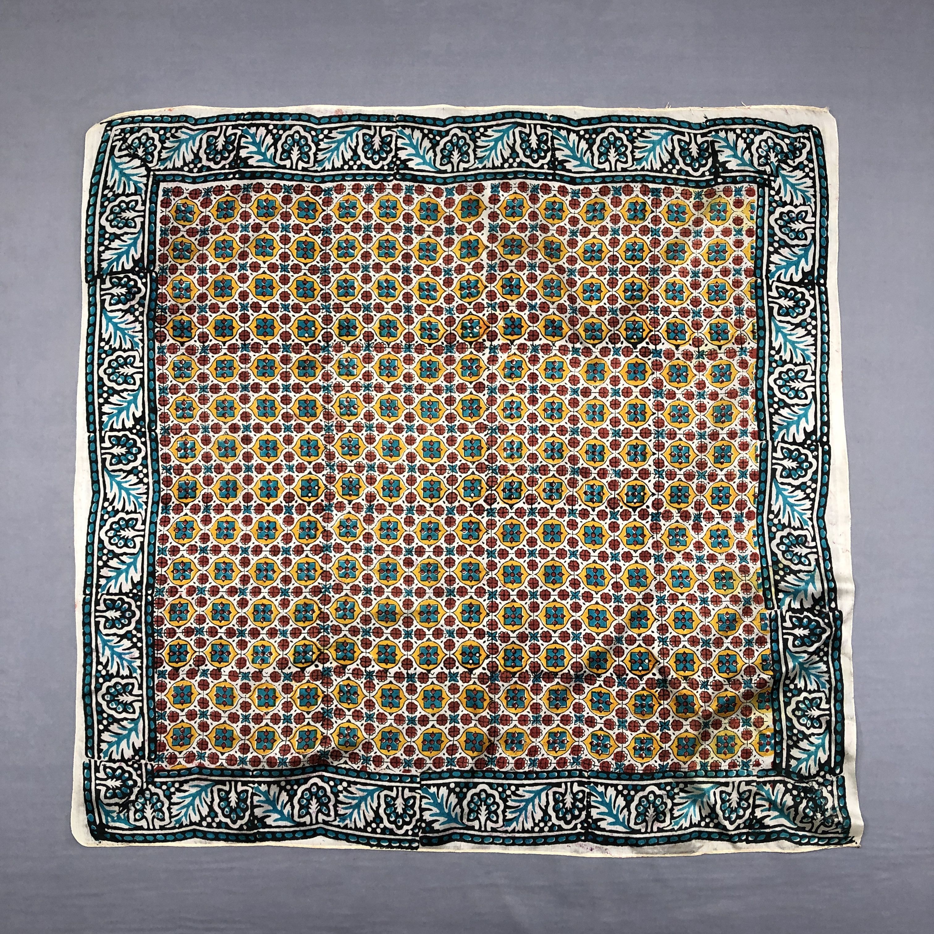 Japanese Brand Vintage Batik Paisley Square Scarf Twill Wraps Scarves Size ONE SIZE - 1 Thumbnail