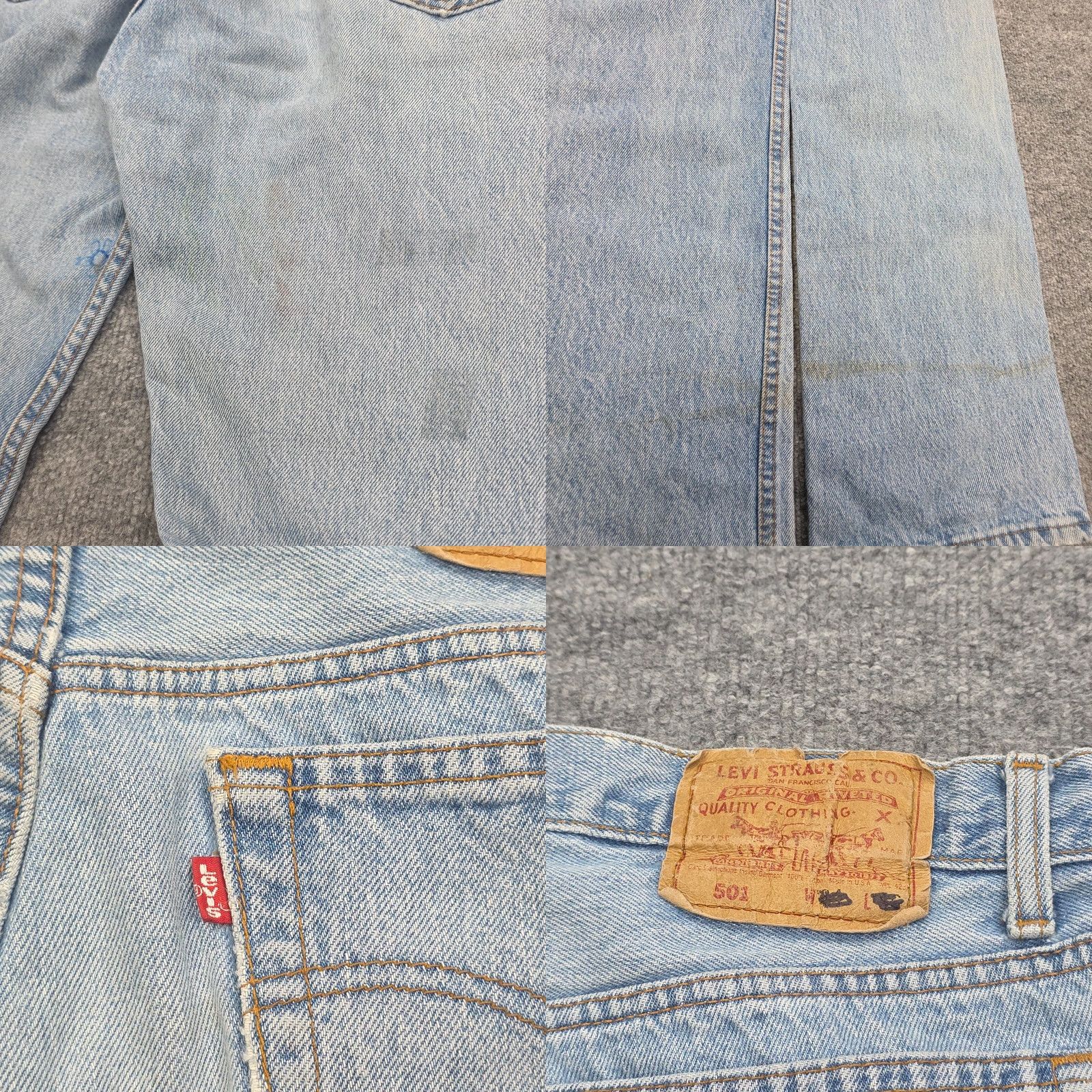 Levi's VINTAGE Levi's 501 Jeans Mens 31x34 / 34x36 Blue Light Wash Faded 5-Pocket Denim Regular Rise Mid Size US 31 - 8 Thumbnail