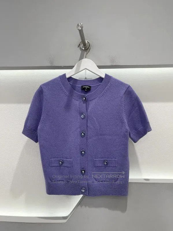 Chanel Chanel Purple Short Sleeve Summer Top . Size XXS / US 00 / IT 34 - 1 Thumbnail