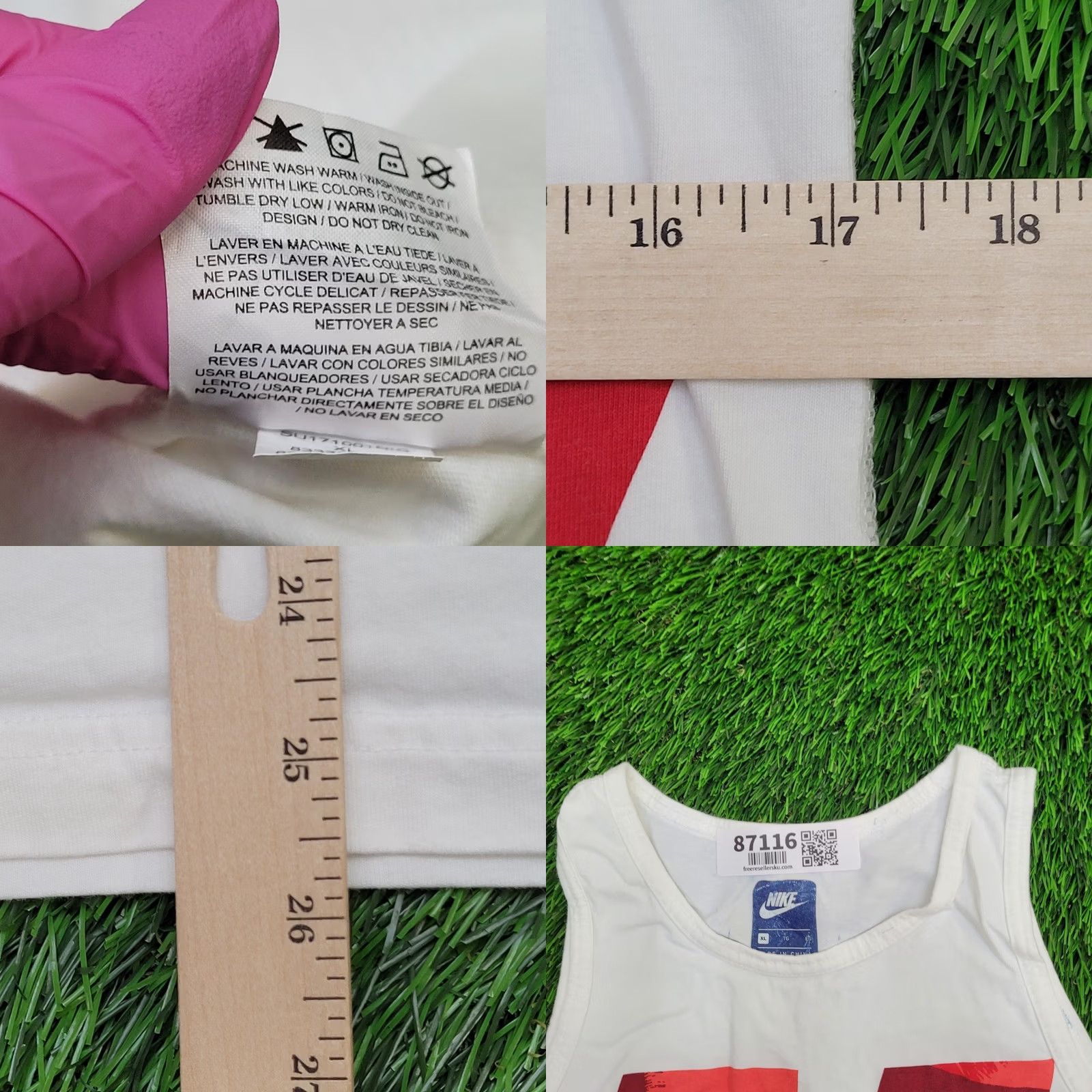 Nike NIKE Swoosh Tank-Top Teens XL White Spellout Size US XL / EU 56 / 4 - 8 Thumbnail