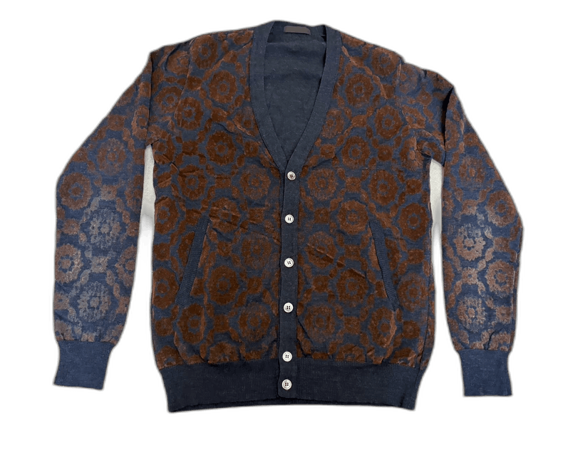 Vintage Floral Knit Cardigan Sweater
