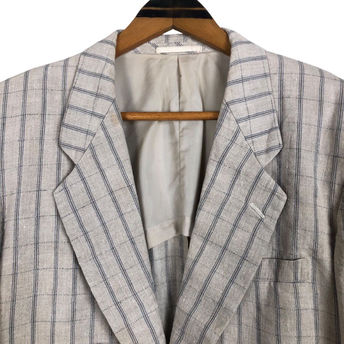 Comme des Garcons Homme Vintage Comme Des Garcons Homme S/S 1991 Linen Plaid Blazer Size US S / EU 44-46 / 1 - 6 Thumbnail