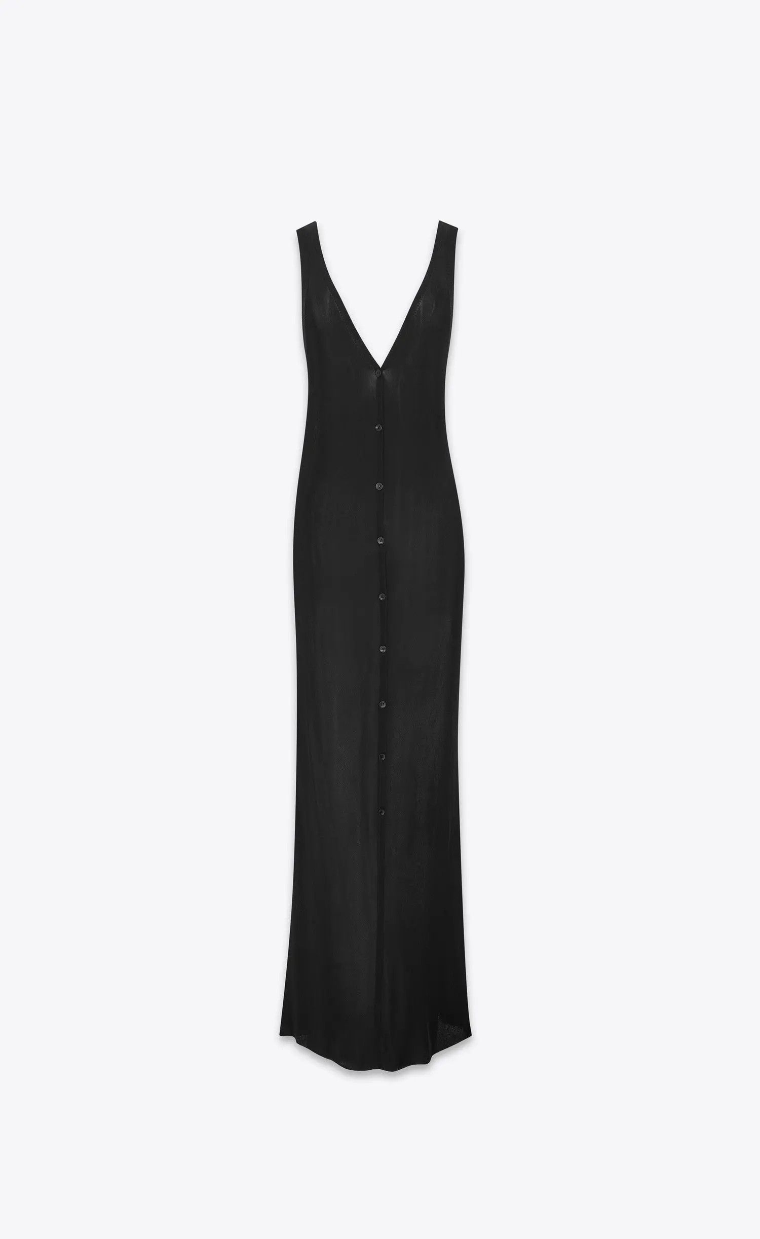 Saint Laurent Paris o1s1wg110225 739647 Long Dress in Knit in Black Size M / US 6-8 / IT 42-44 - 1 Thumbnail