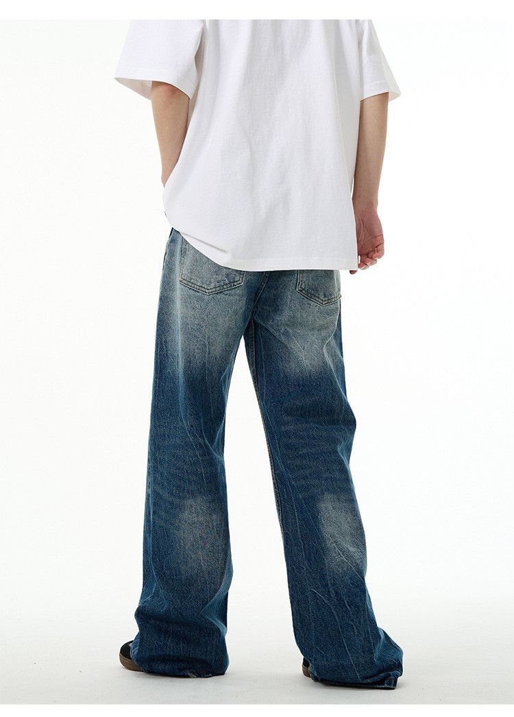 Japanese Brand × Jean American retro lightning pattern washed loose jeans Size US 32 / EU 48 - 5 Thumbnail