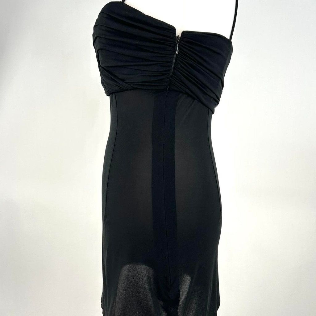 1970s little black dress 1970s Bob Mackie Little Black Dress with Dramatic Draped Back – Style &  Salvage main image 0