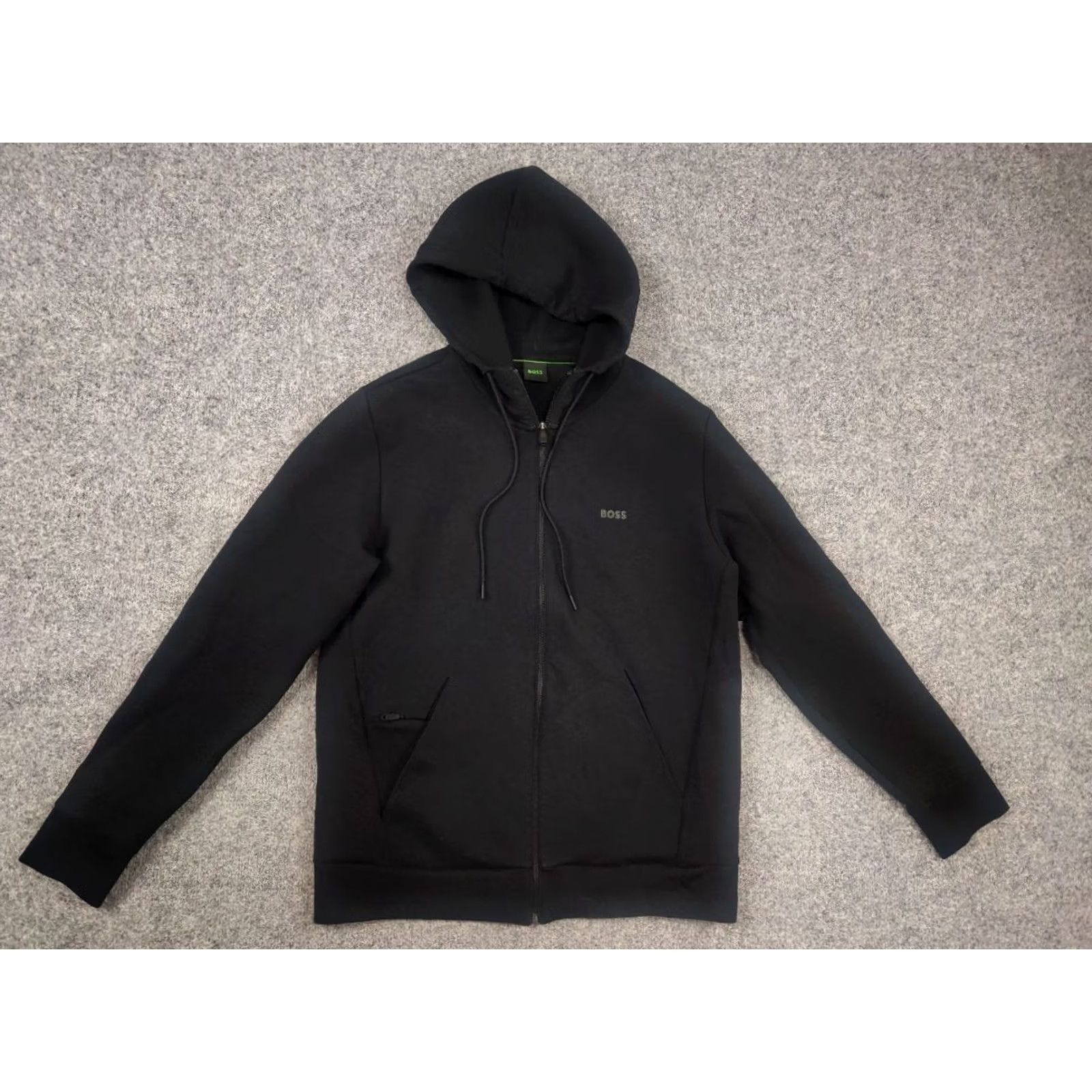 Hugo Boss Boss Saggy Hoodie Sweatshirt Black Zip Pocket Logo Through Size US L / EU 52-54 / 3 - 4 Thumbnail