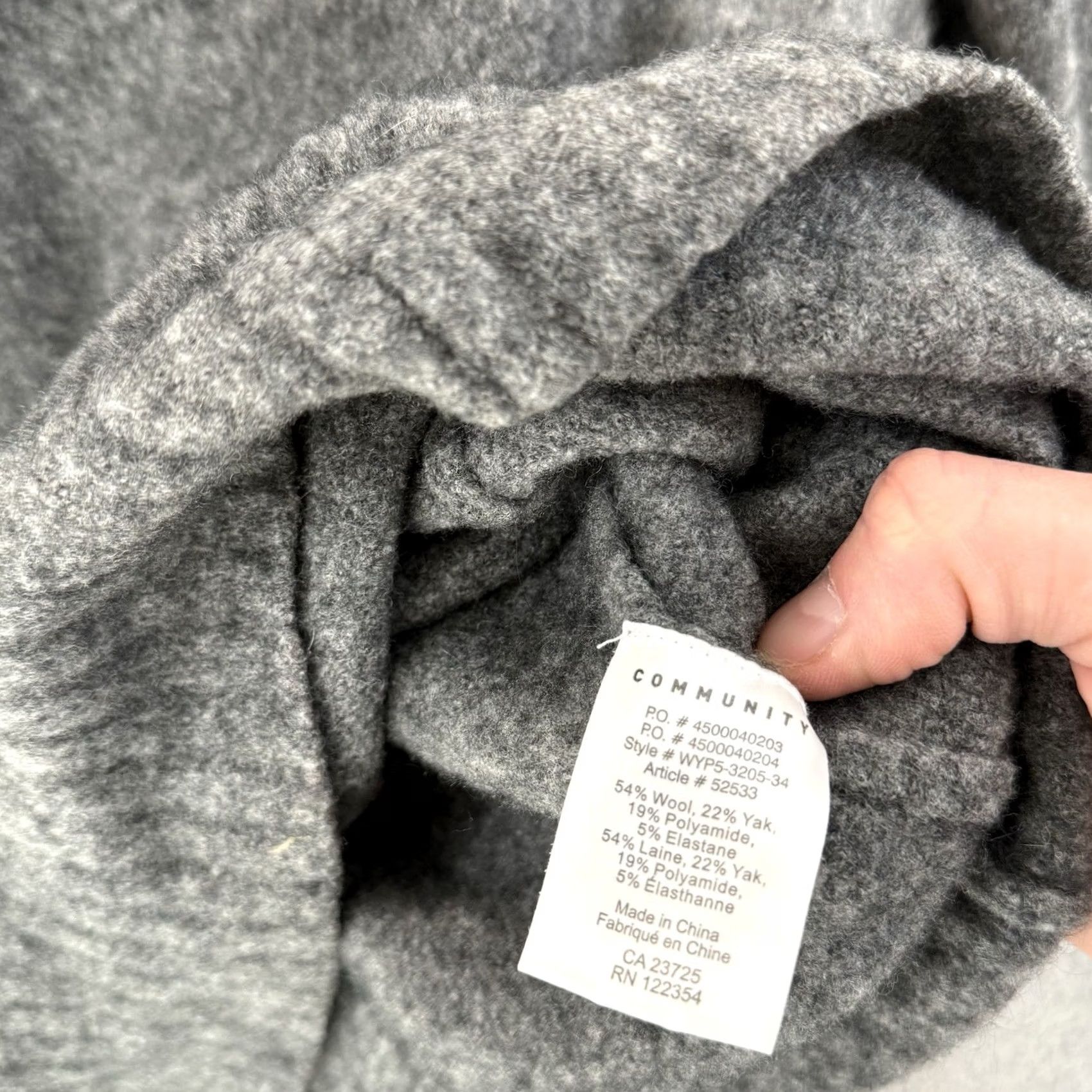 Aritzia Aritzia Community Sweater Womens Small Gray Wool Yak Blend Cowl Neck Long Sleeve Size S / US 4 / IT 40 - 7 Thumbnail