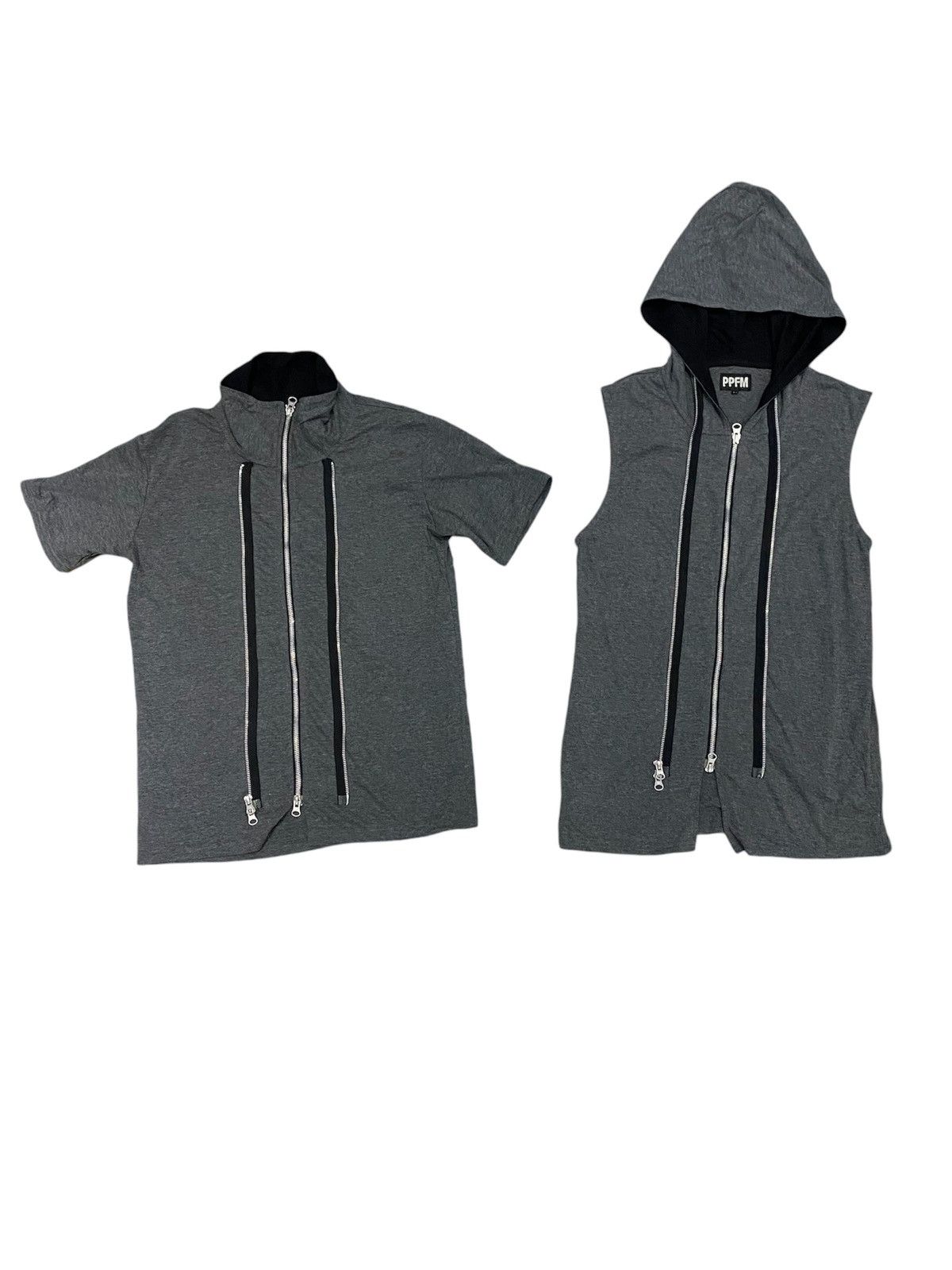 PPFM AW2005🔥Punk 2 piece combine transform hoodie + shirt zipper Size US M / EU 48-50 / 2 - 2 Thumbnail