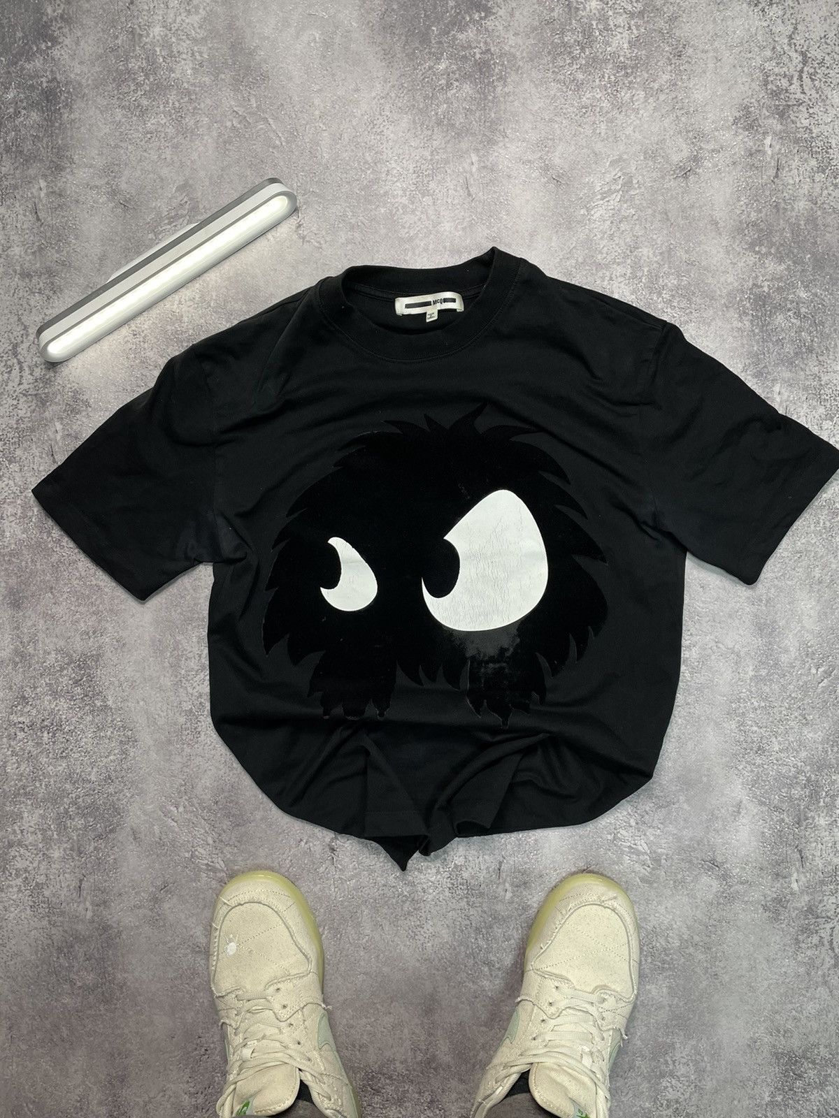 Alexander McQueen Alexander McQueen Monster Velour Velvet Logo Tee S Size US S / EU 44-46 / 1 - 1 Thumbnail