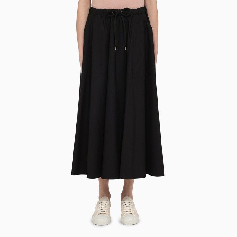 image of Moncler Black Cotton Maxi Skirt, Women's (Size 30)