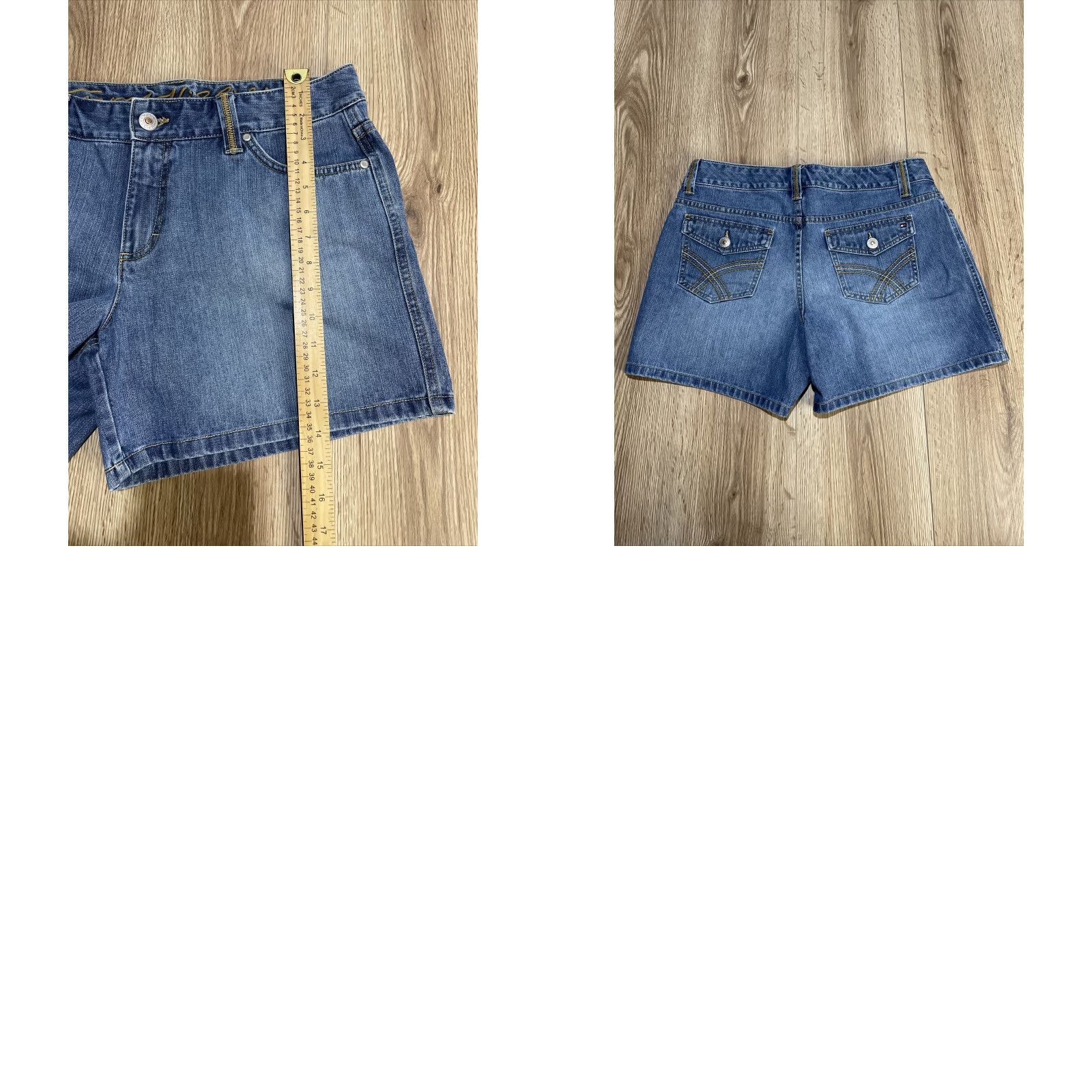 Tommy Hilfiger VINTAGE Tommy Hilfiger Women's Denim Shorts Blue 90s Casual Summer Size 10 Size 32" / US 10 / IT 46 - 8 Thumbnail