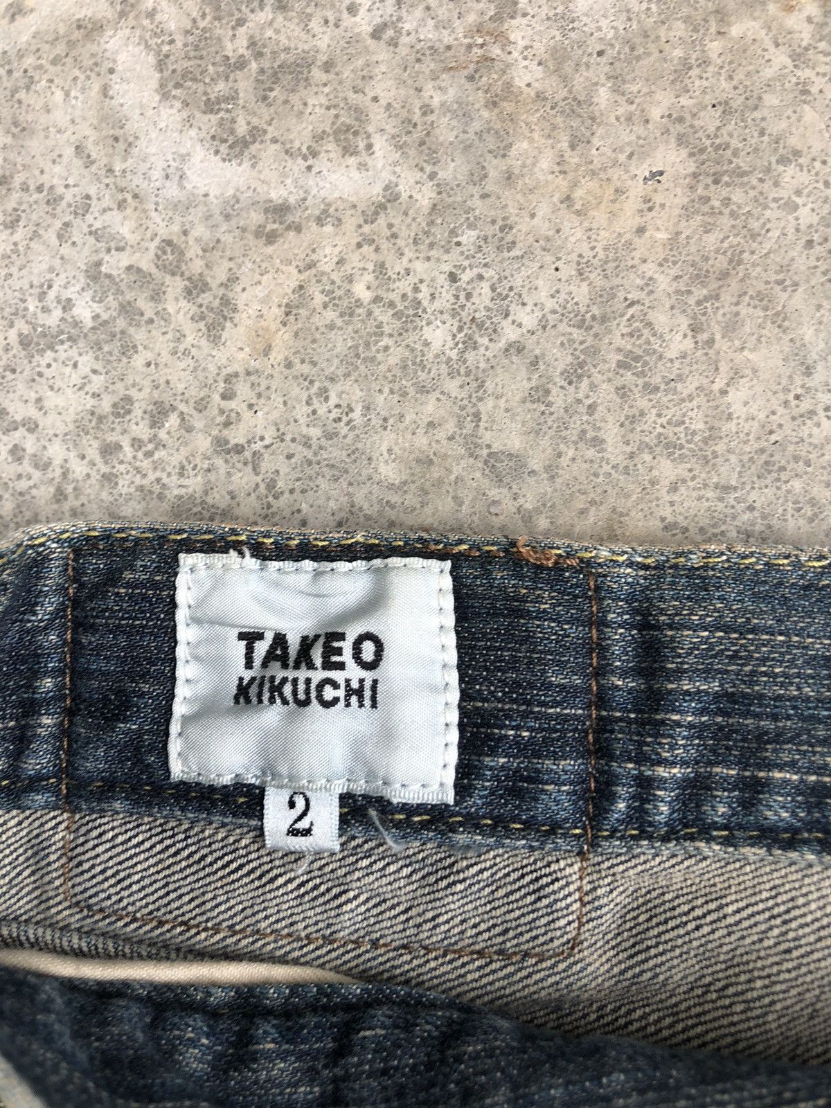 Who Decides War Japanese Takeo Kikuchi Flared Jeans Distressed Jeans Size US 31 - 18 Thumbnail