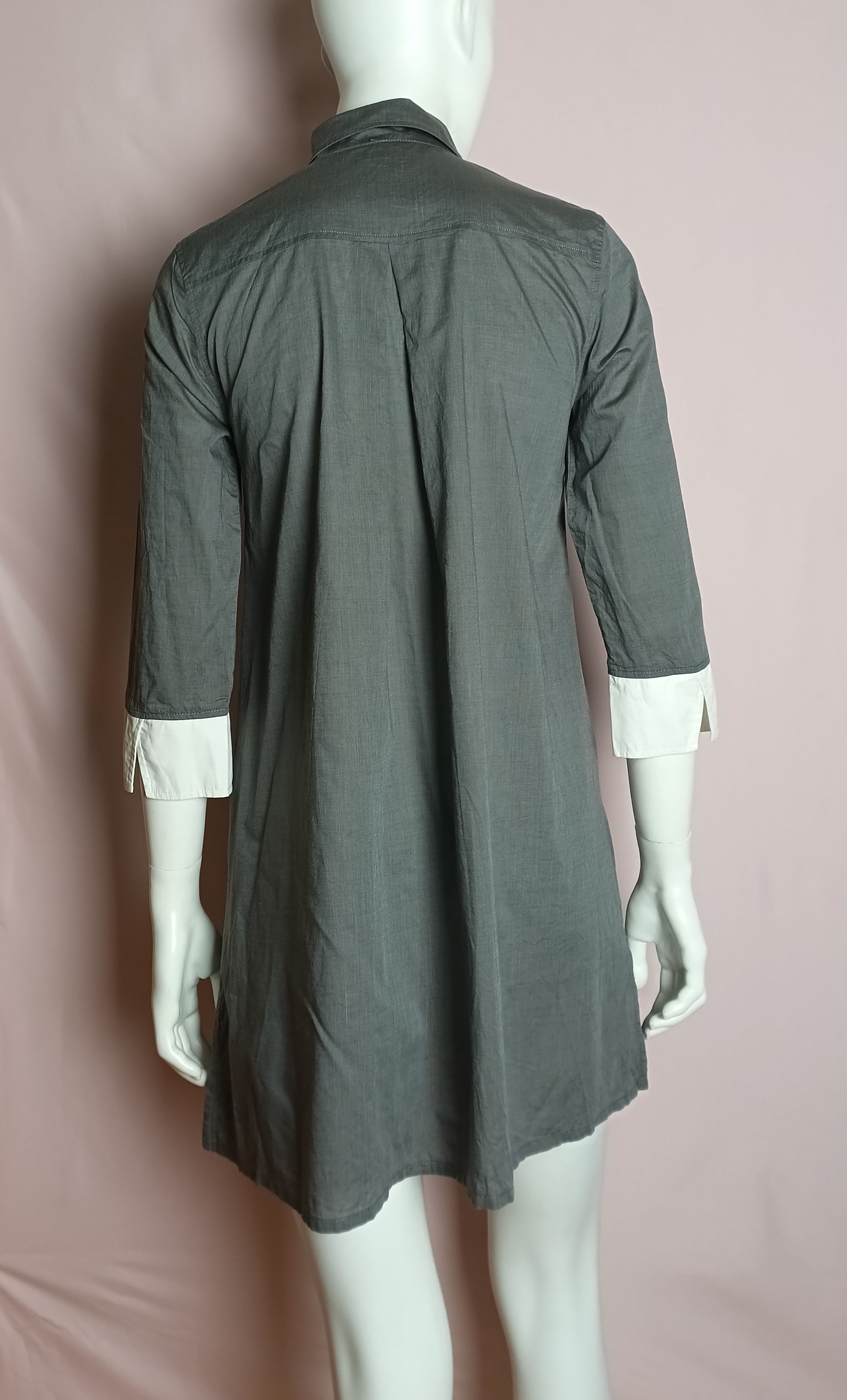 Cop Copine Cop Copine Cotton Grey Tunic Short Dress EU 36 Size XS / US 0-2 / IT 36-38 - 3 Thumbnail