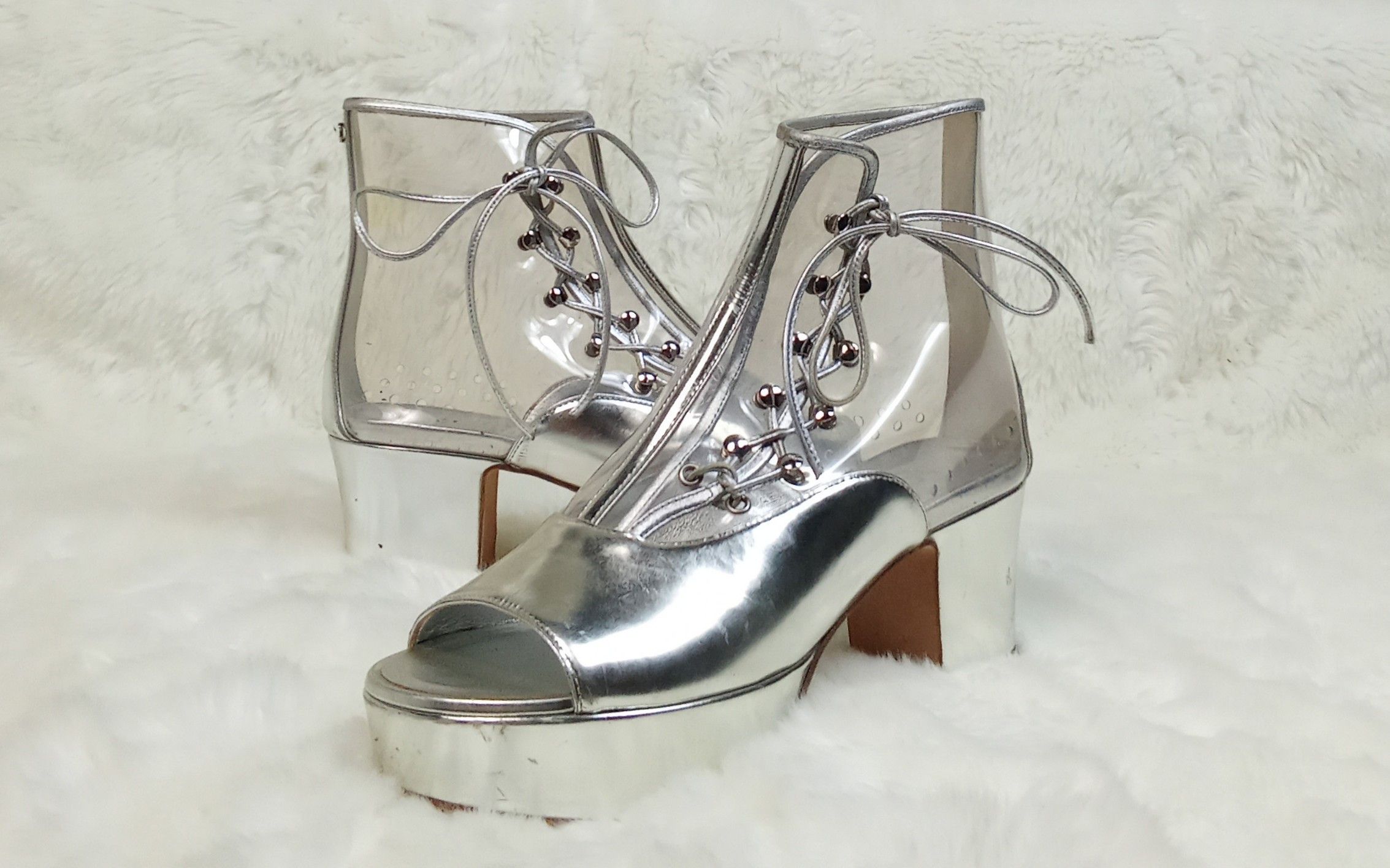 Chanel Chanel - S/S'16 - Metallic Silver - Transparent PVC Open Toe Size US 6 / IT 36 - 5 Thumbnail