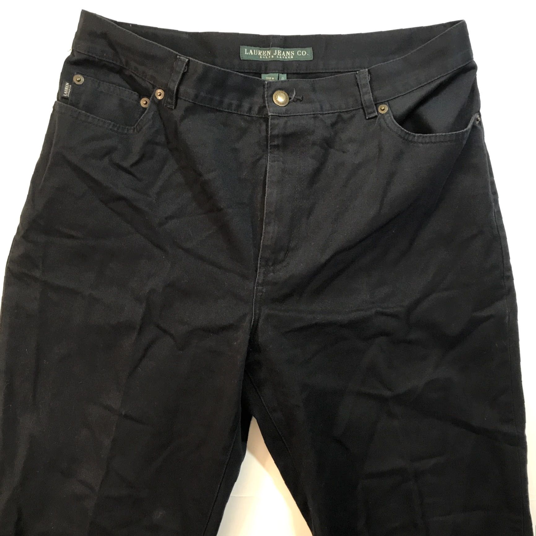 Ralph Lauren VINTAGE Polo Ralph Lauren Womens Pants Chino 30x31 Navy Blue Size 10 Regular Twill Cotton Logo Classic 90s Womens Size 32" / US 10 / IT 46 - 2 Thumbnail
