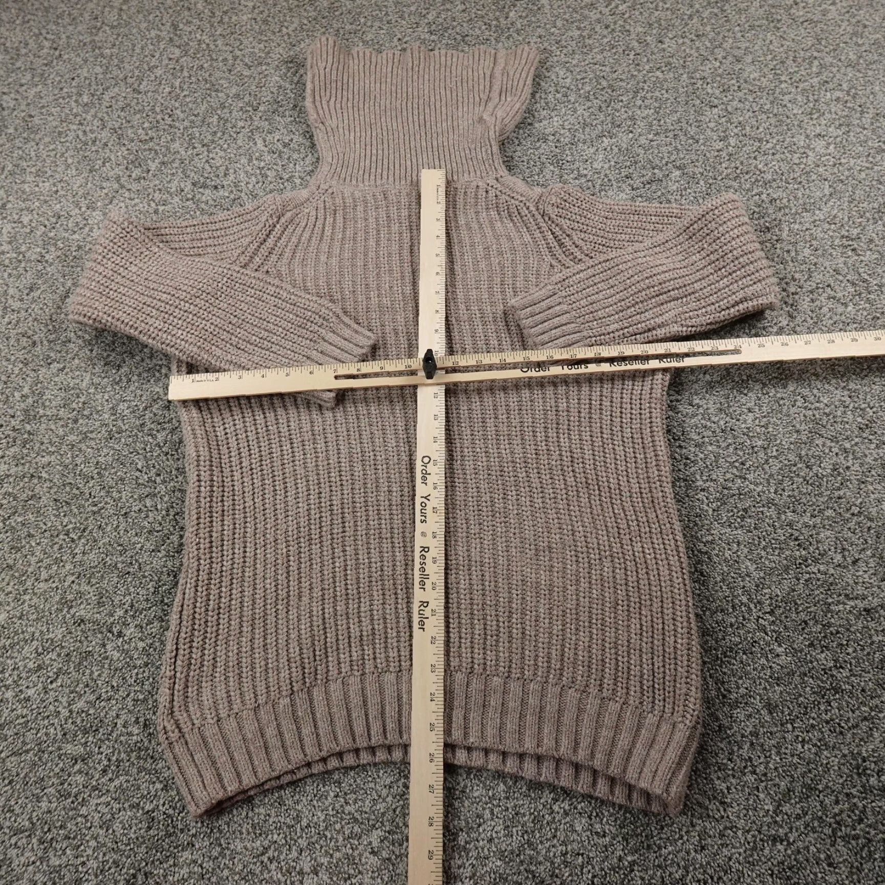 Banana Republic Banana Republic Sweater Womens L Brown Cable Knit Pullover Cowl Turtleneck Tunic Size L / US 10 / IT 46 - 5 Thumbnail